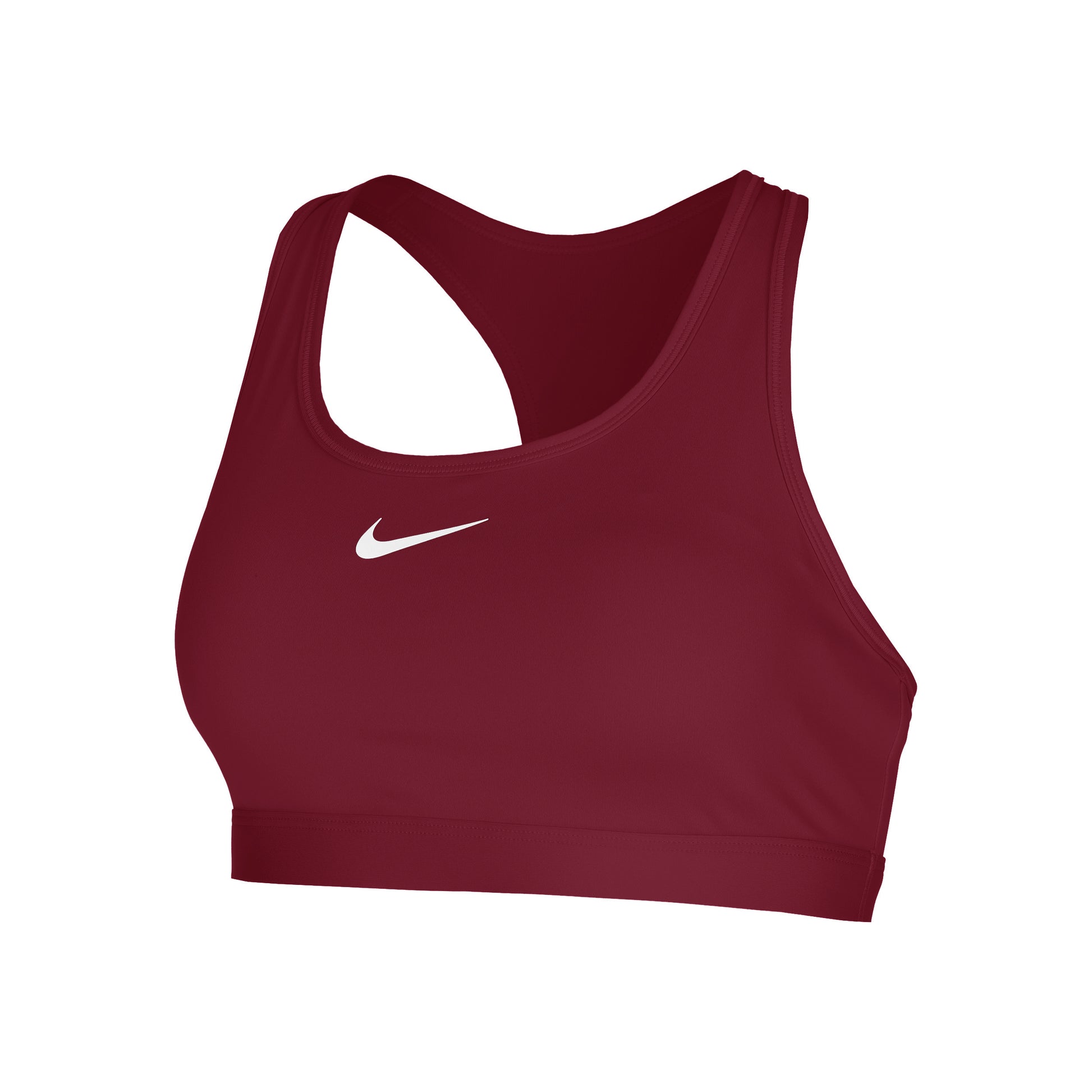 Nike Swoosh Medium Sport-bh Dames - donkerrood, wit