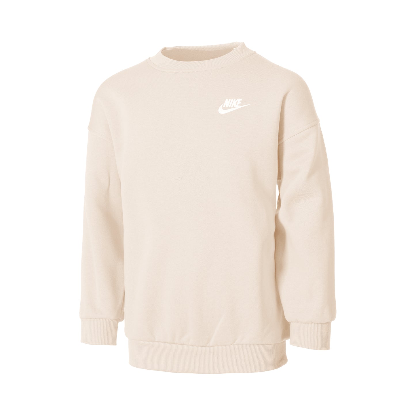 Nike Club Fleece Oversized Crew Sweatshirt Meisjes-Beige,Wit