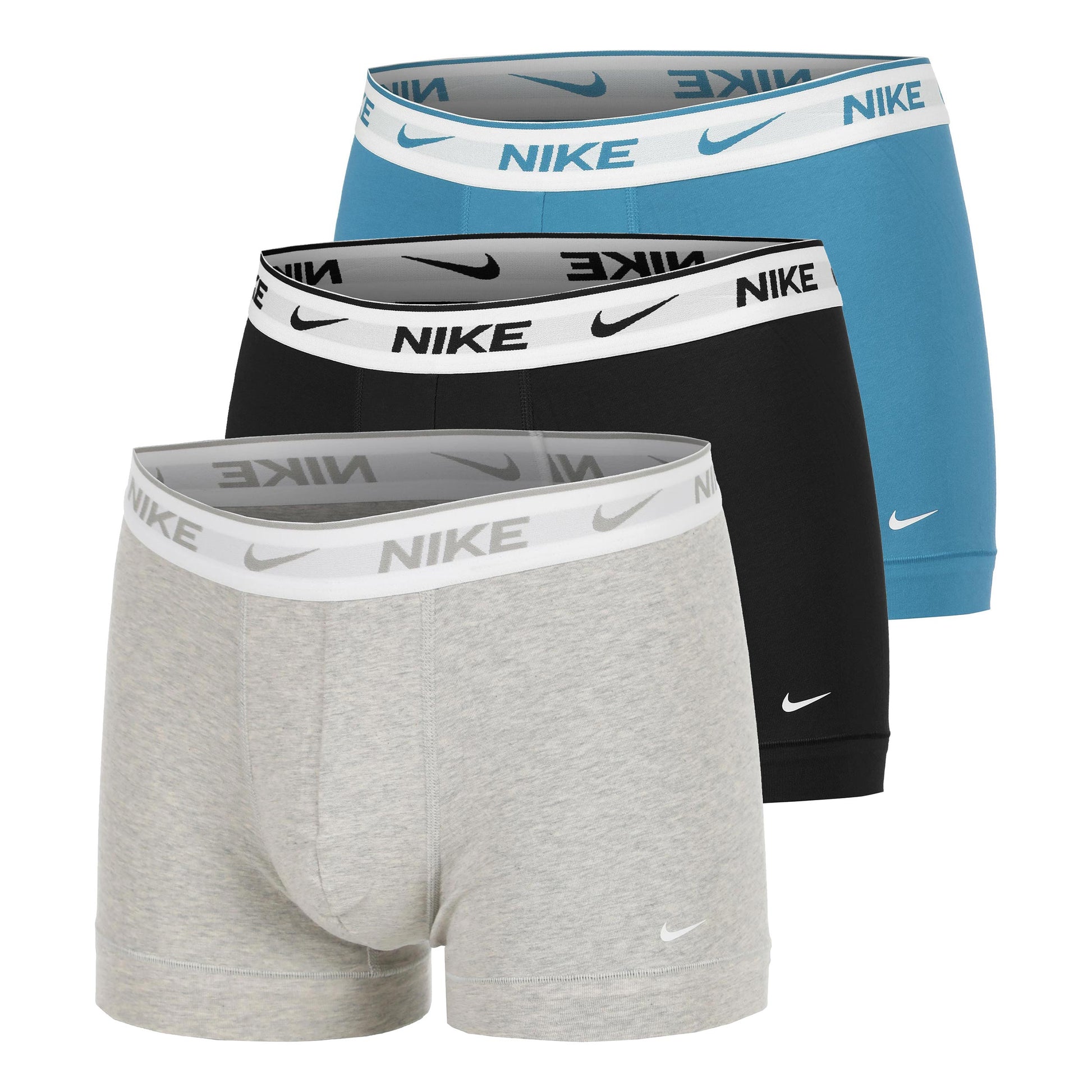 Nike Everyday Cotton Stretch Boxershort Verpakking 3 Stuks Heren-Lichtgrijs,Zwart