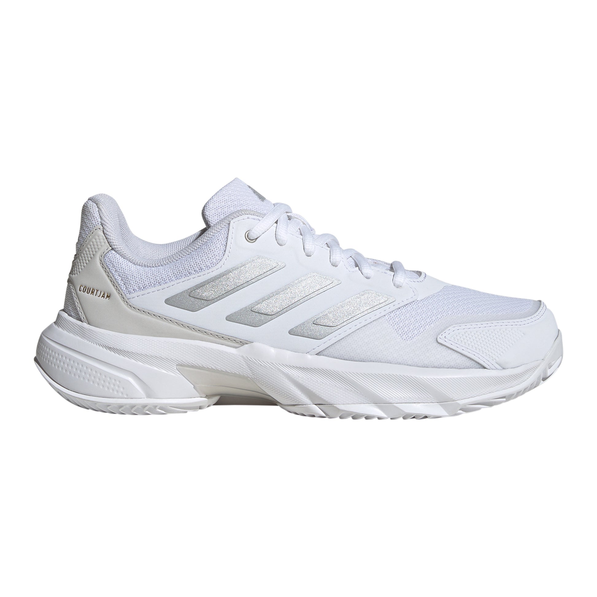 adidas CourtJam Control 3 Gravelschoen Dames - wit, zilver