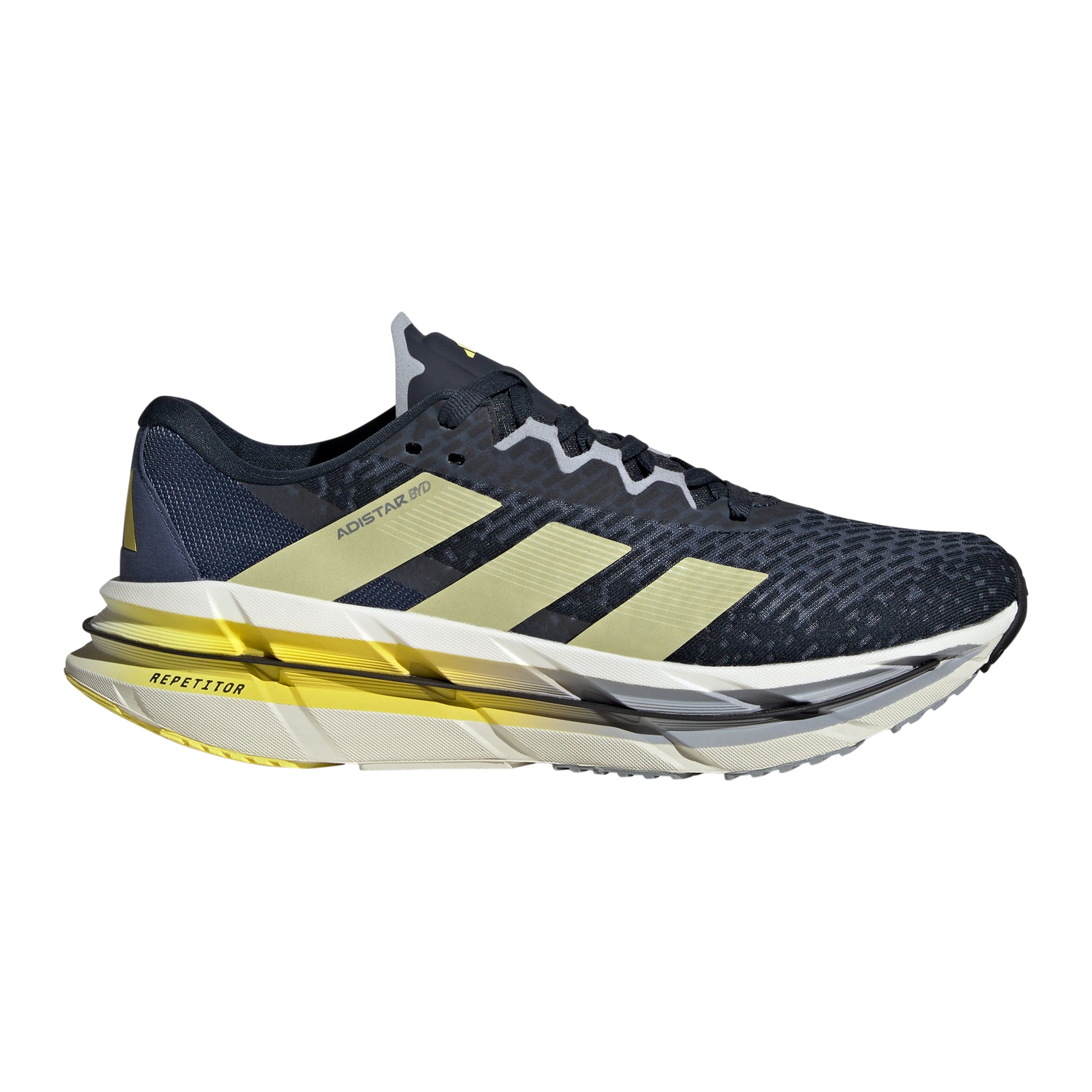 adidas Adistar BYD Stabiliteitsschoen Heren - donkerblauw, geel