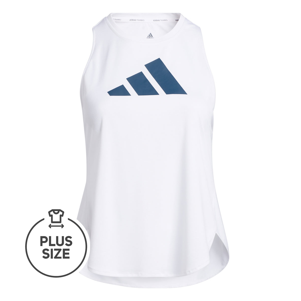 adidas Badge of Sport Logo Plus Size Tanktop Dames - wit, blauw