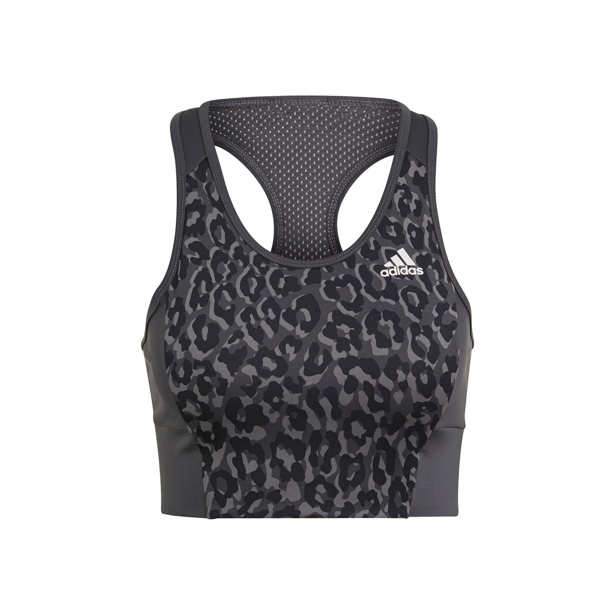 adidas Leo Sport-bh Dames - donkergrijs, zwart