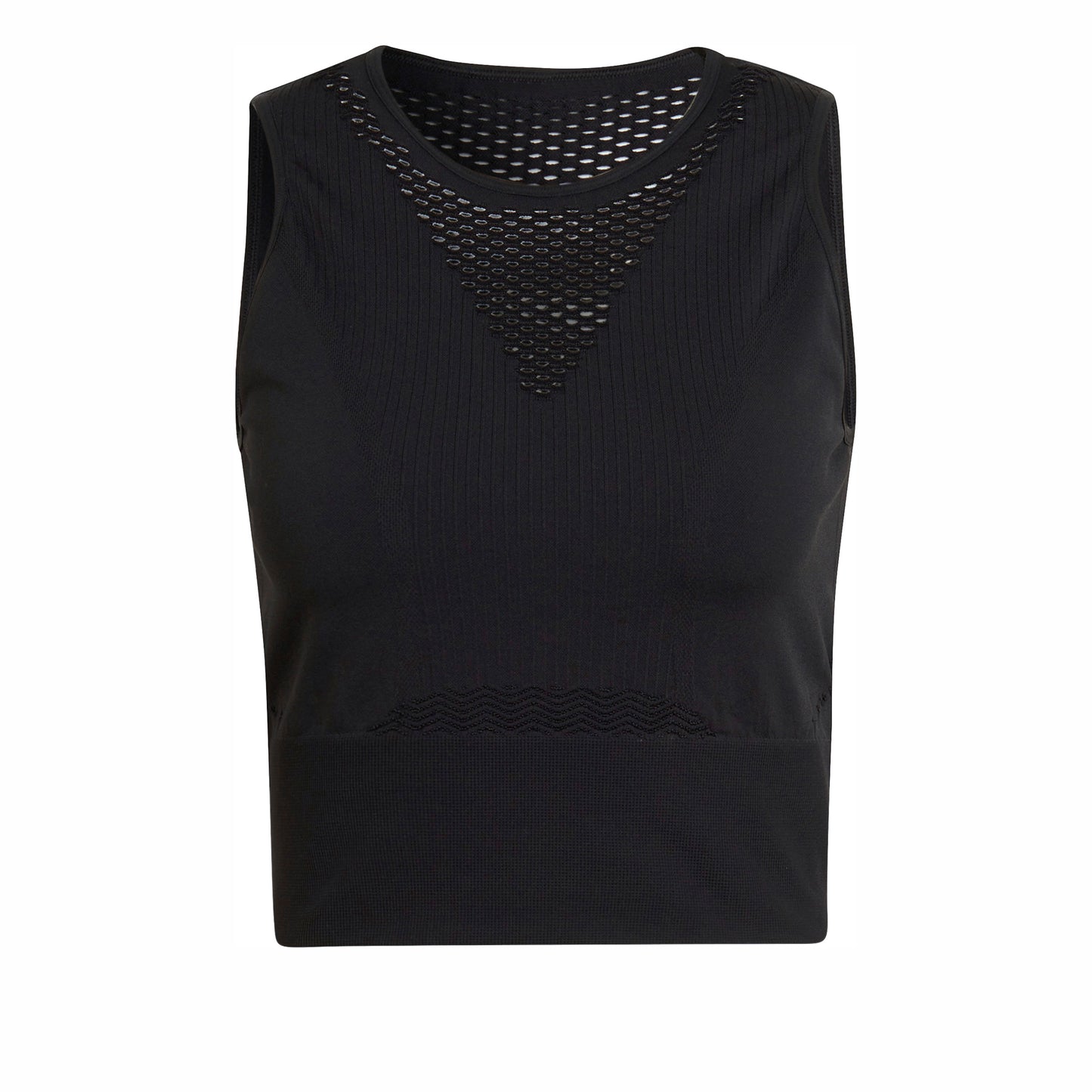 adidas Aeroknit Crop Tanktop Dames-Zwart