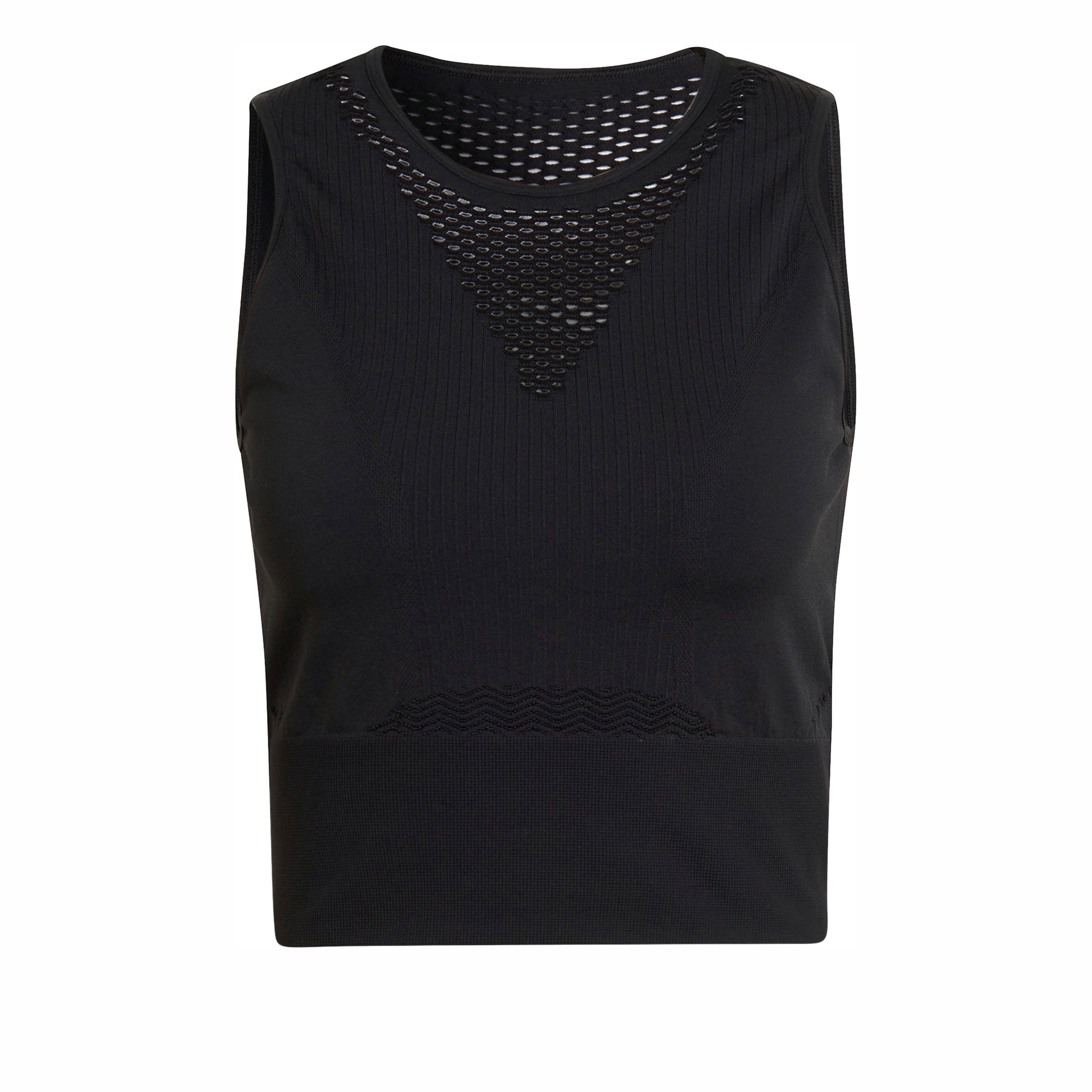 adidas Aeroknit Crop Tanktop Dames-Zwart