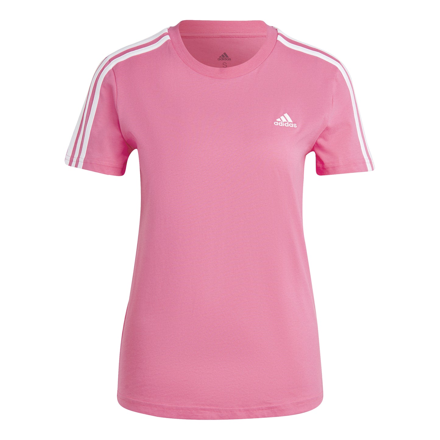 adidas Slim 3-Stripes T-shirt Dames - pink, wit