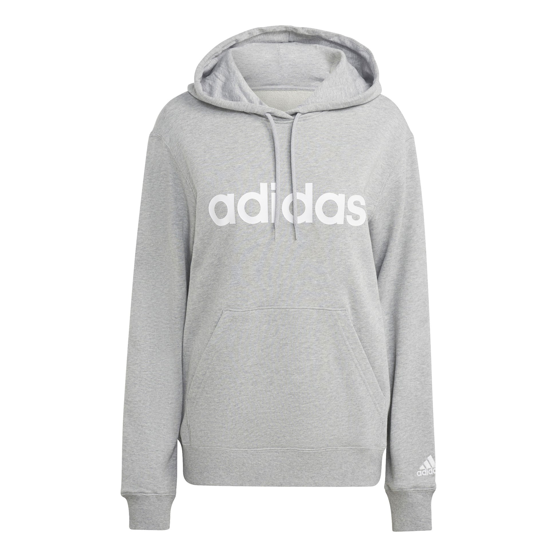 adidas Linear French Terry Sweater met capuchon Dames - lichtgrijs, wit