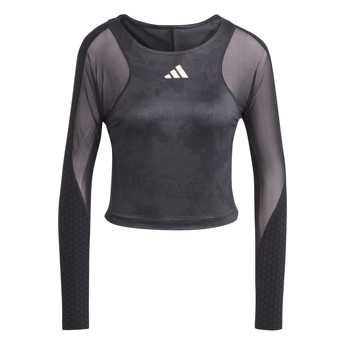 adidas Paris Crop Longsleeve Dames - donkergrijs, zwart