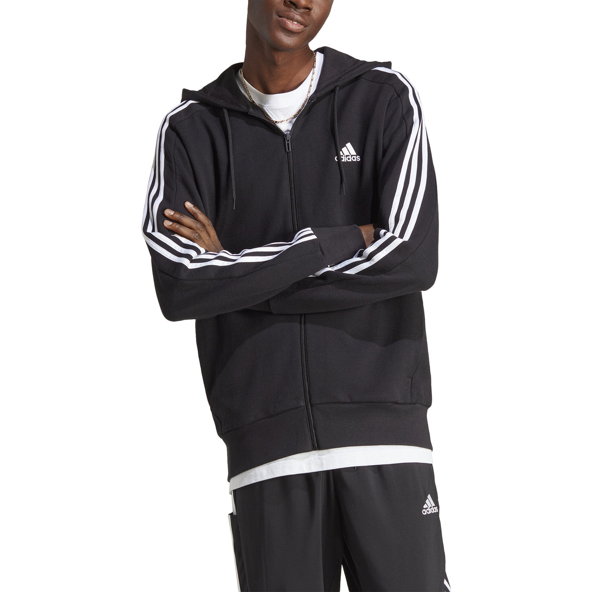 adidas 3Stripes Sportjas Heren - zwart, wit