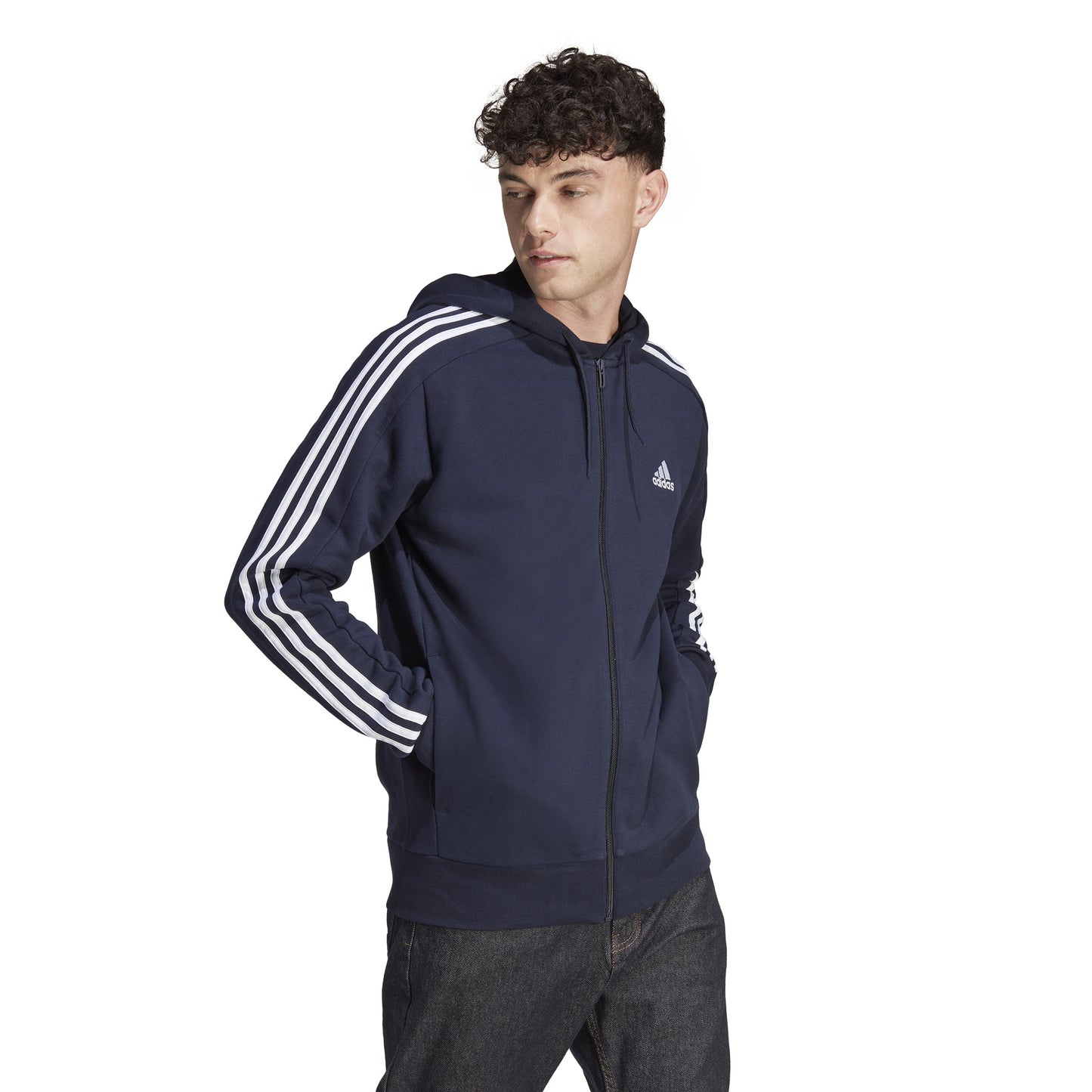 adidas 3Stripes Sportjas Heren - donkerblauw, wit