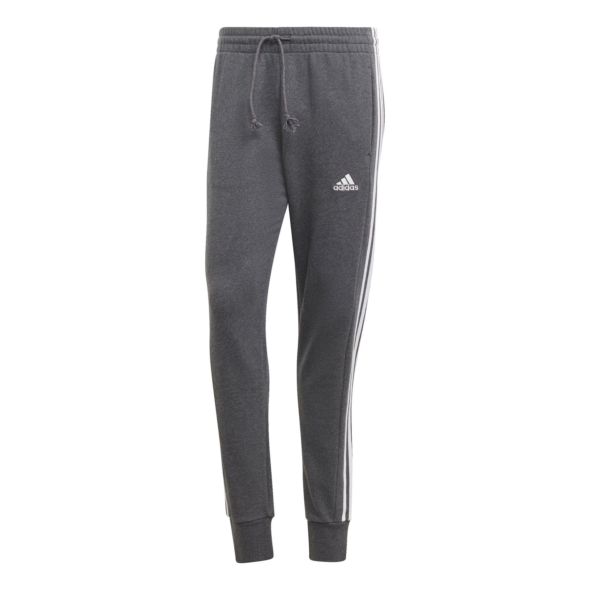 adidas French Terry Tapered Cuff 3-Stripes Trainingsbroek Heren - grijs, wit