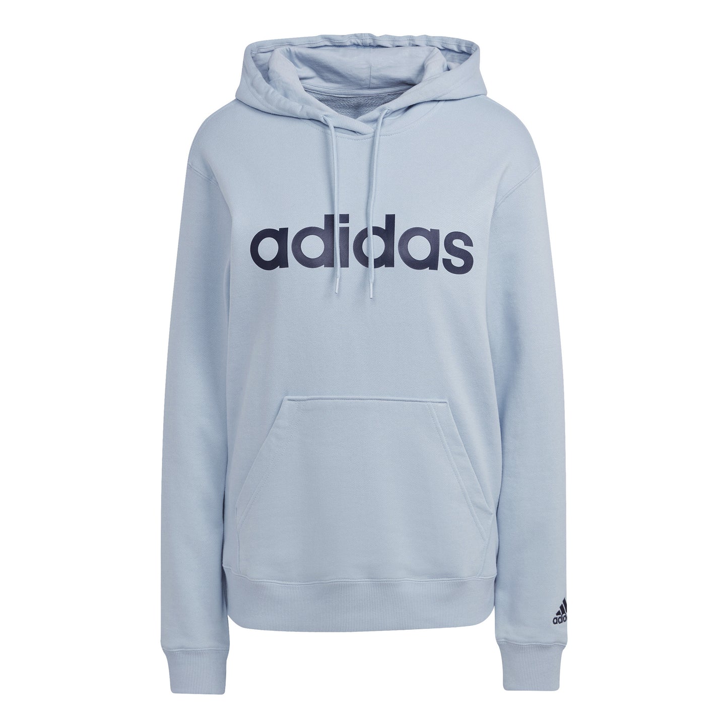 adidas Linear French Terry Sweater met capuchon Dames - blaugrau, donkerblauw