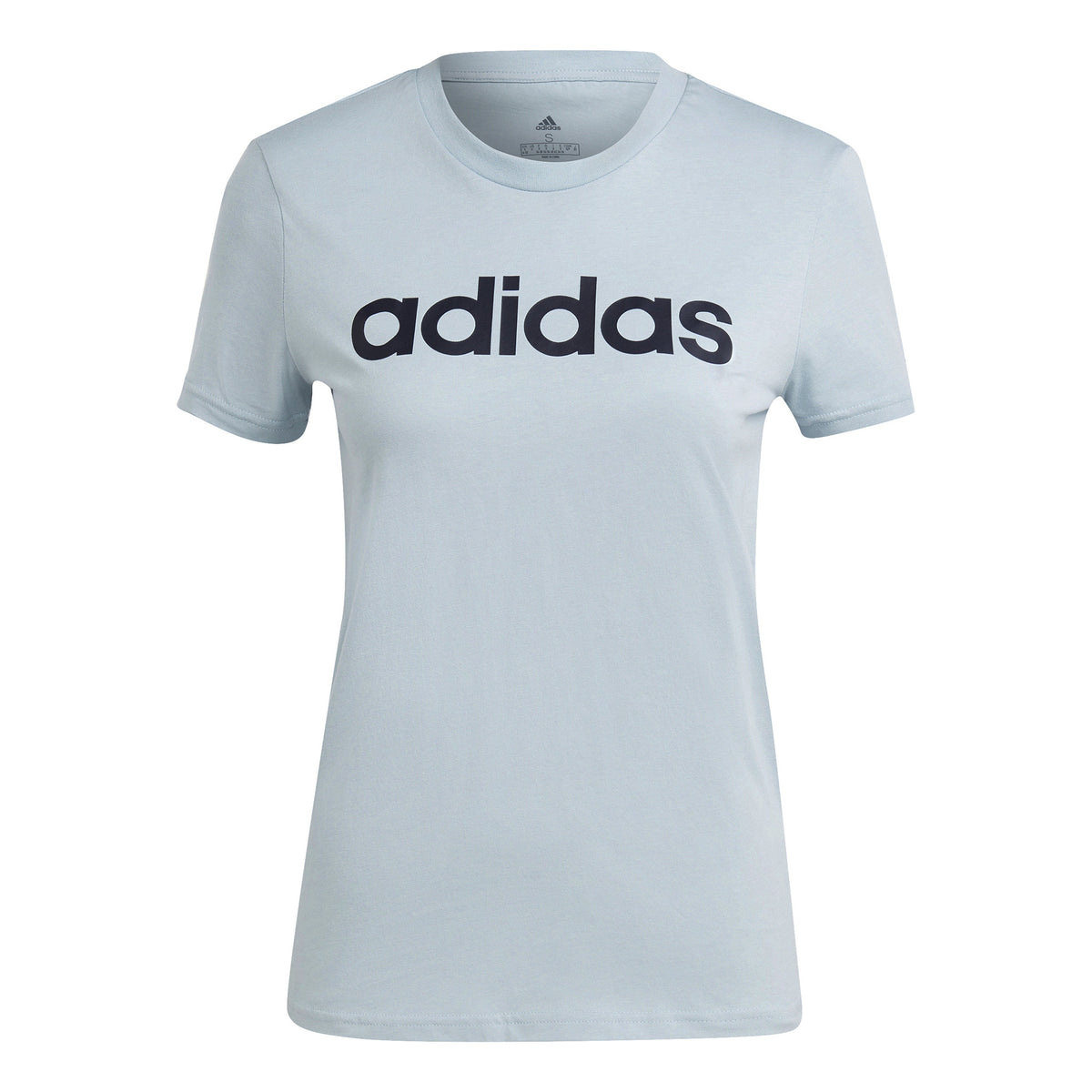 adidas Linear T-shirt Dames - blaugrau, donkerblauw