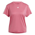 Essentials 3 Stripes T-shirt Dames - pink, wit