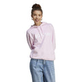 Linear French Terry Sweater met capuchon Dames - roze, wit