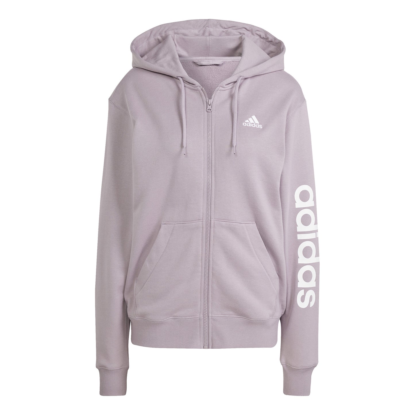 adidas Linear French terry Full Zip Sportjas Dames - mauve, wit