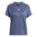 Essentials 3 Stripes T-shirt Dames - blaugrau, wit