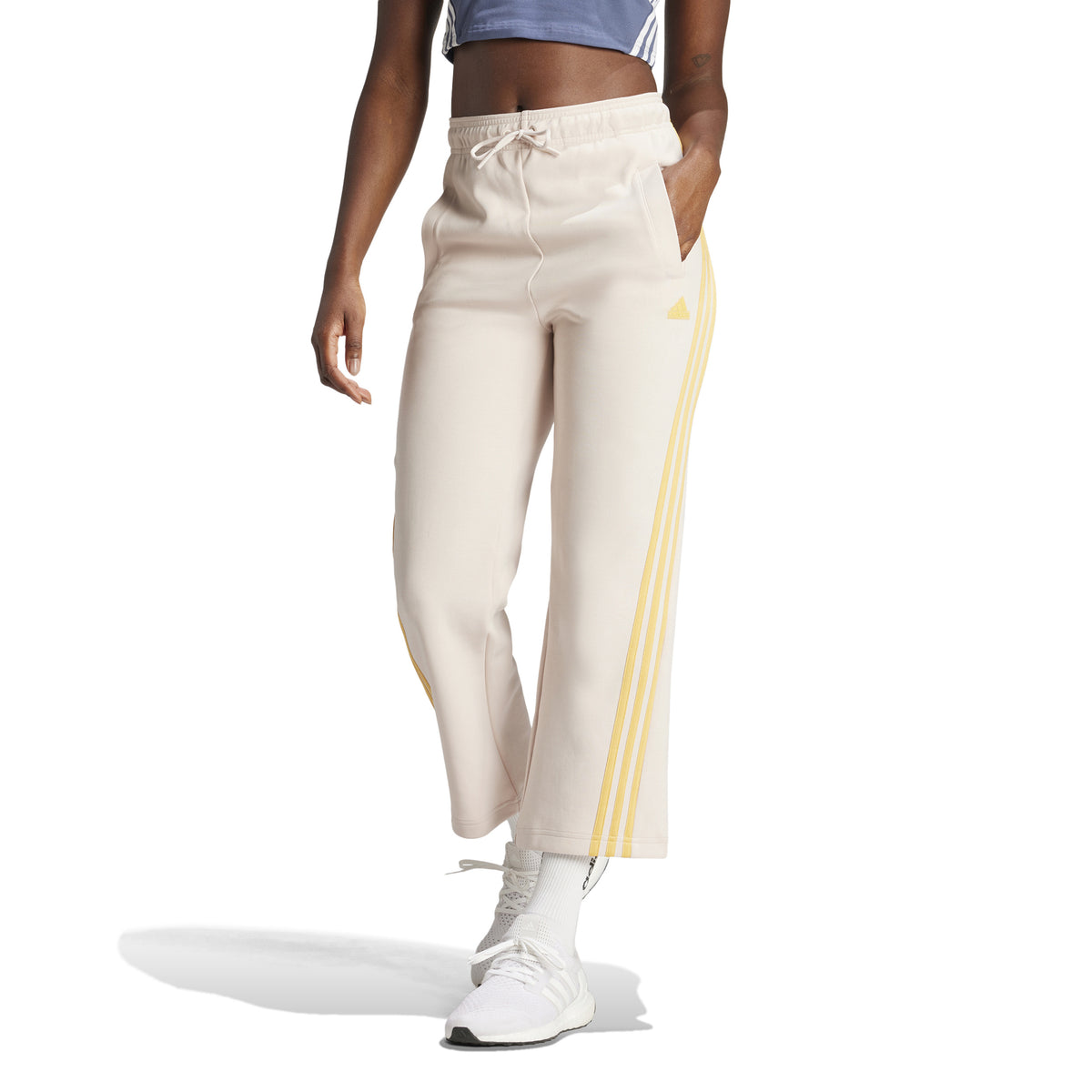 adidas Future Icon 3 Stripes OH Trainingsbroek Dames - beige, geel