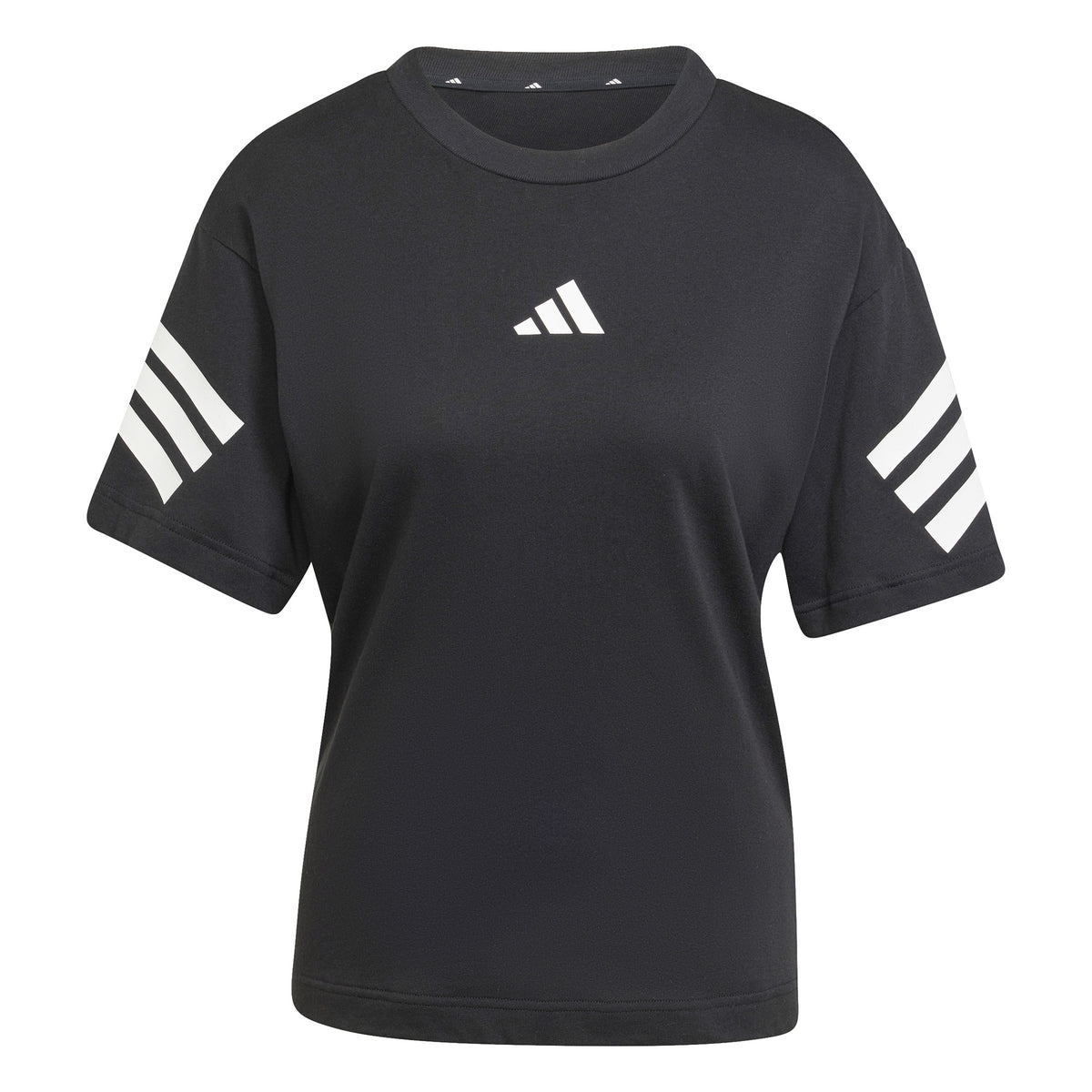 adidas Future Icon 3Stripes T-shirt Dames-Zwart,Wit
