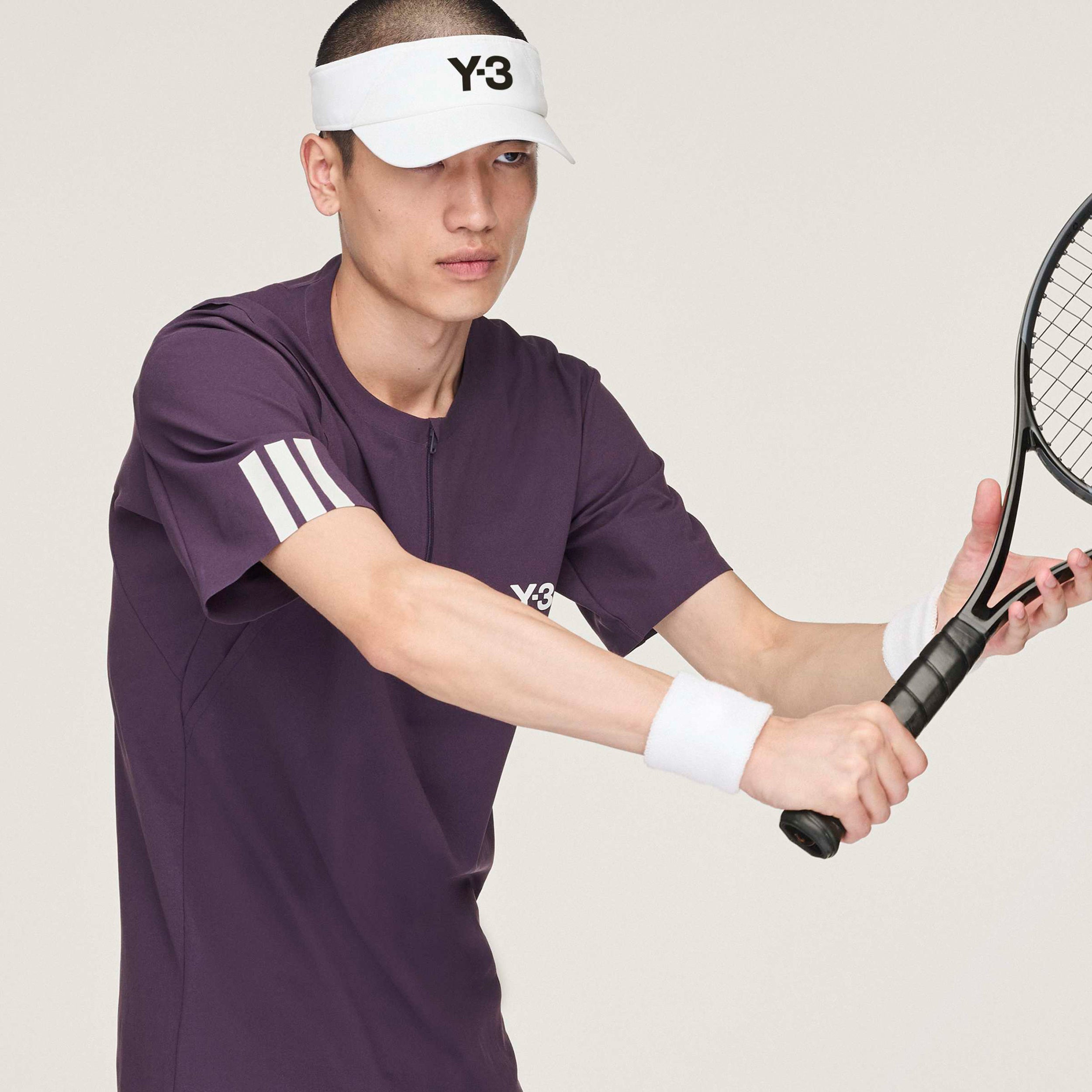 【T008】 Y-3 Zip Polo Heren-Paars | Tennis-Point