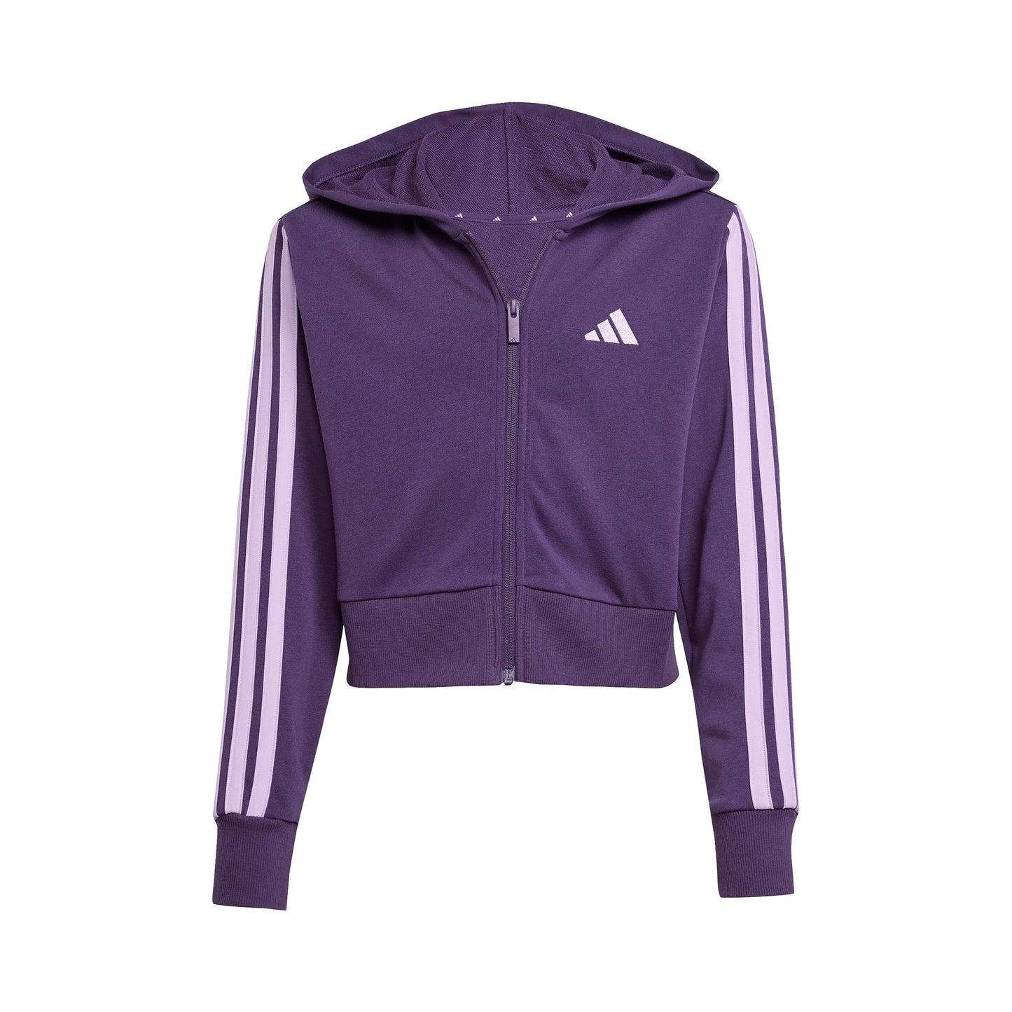 adidas 3Stripes Full-Zip Crop Trainingsjack Meisjes - paars, mauve