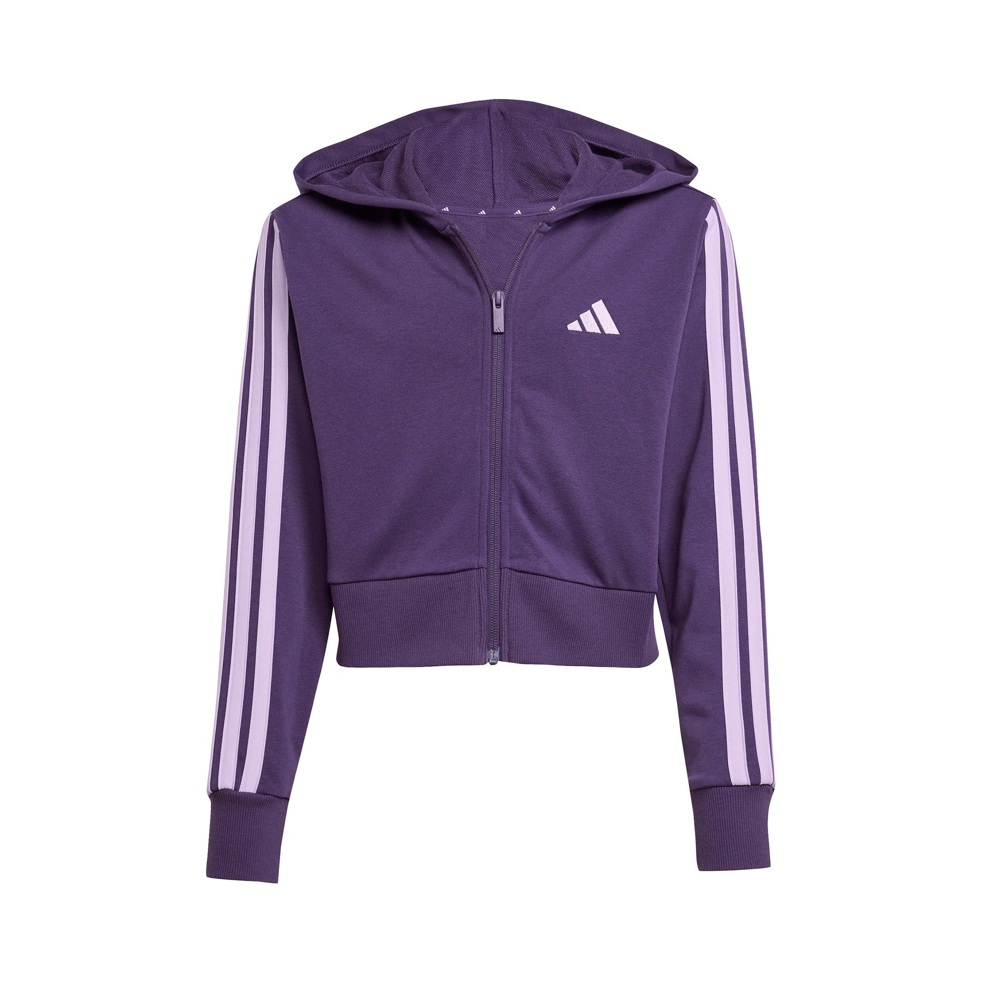 adidas 3Stripes Full-Zip Crop Trainingsjack Meisjes - paars, mauve