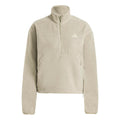 Fleece Half-Zip Sweatshirt Dames-beige
