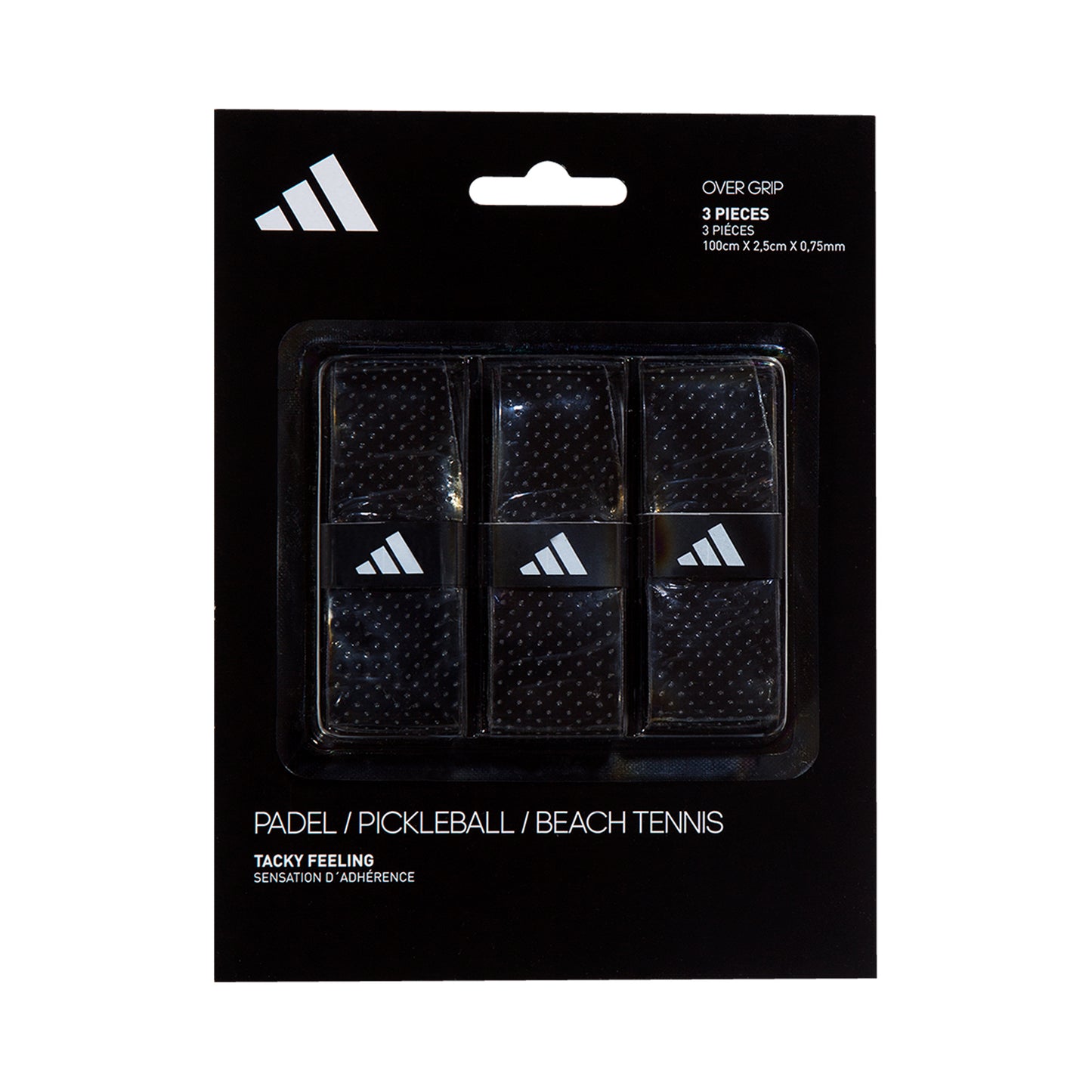 adidas Padel Overgrip Verpakking 3 Stuks-Zwart