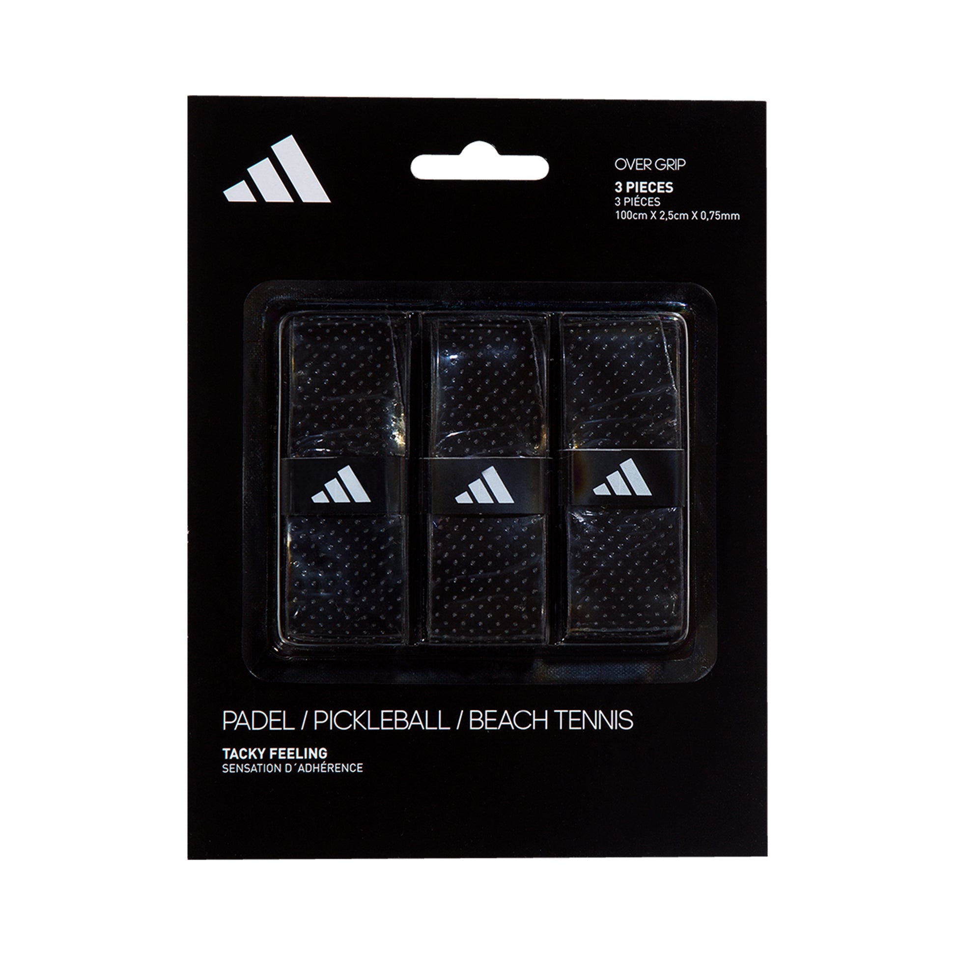 adidas Padel Overgrip Verpakking 3 Stuks-Zwart