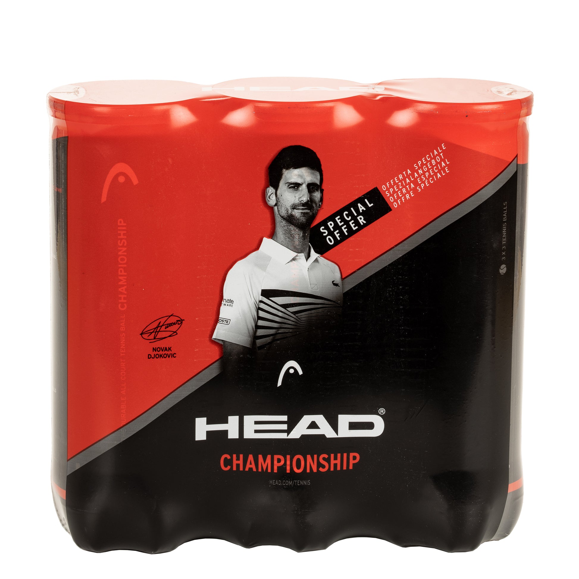HEAD 3x Championship Novak Verpakking 3 Stuks