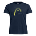 Lara T-shirt Dames - donkerblauw, geel