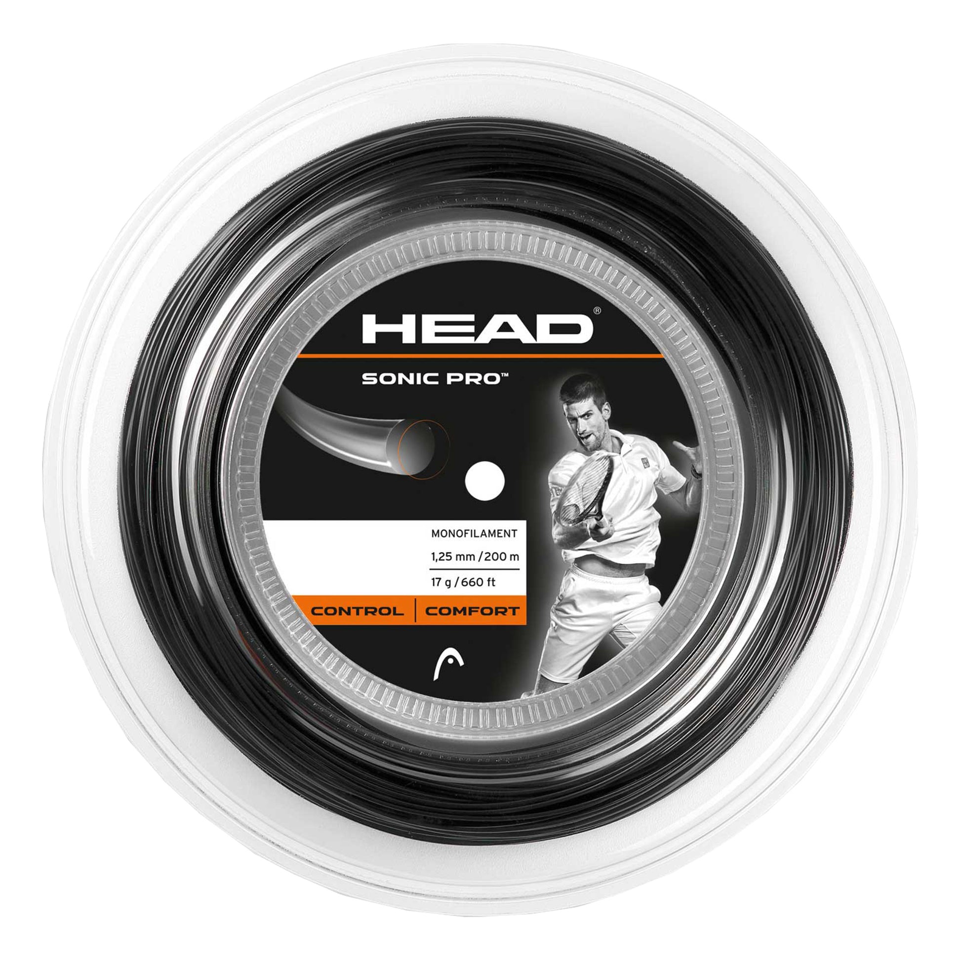 HEAD Sonic Pro Rol Snaren 200m-Zwart