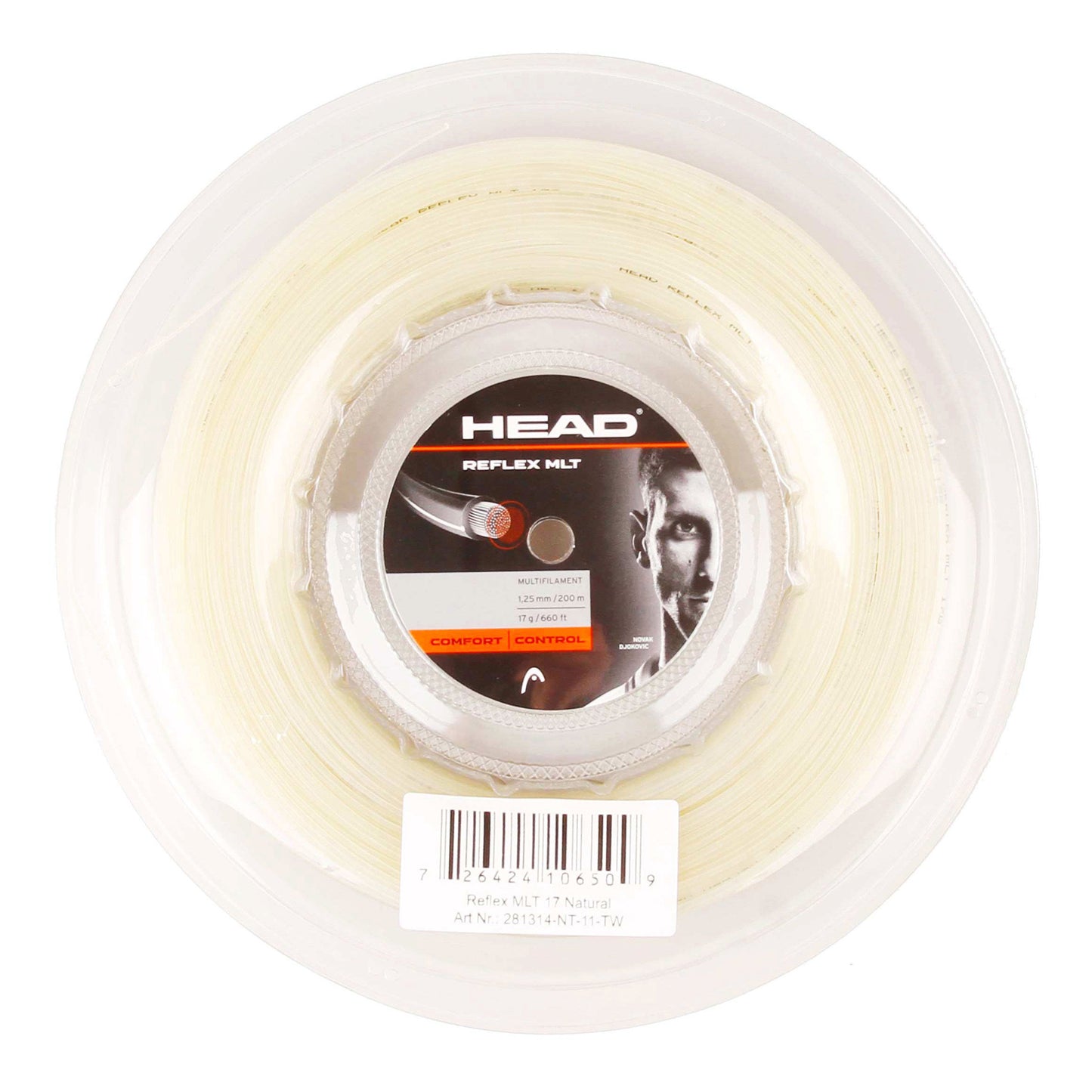 HEAD Reflex MLT Rol Snaren 200m-Natuurlijke Kleuren