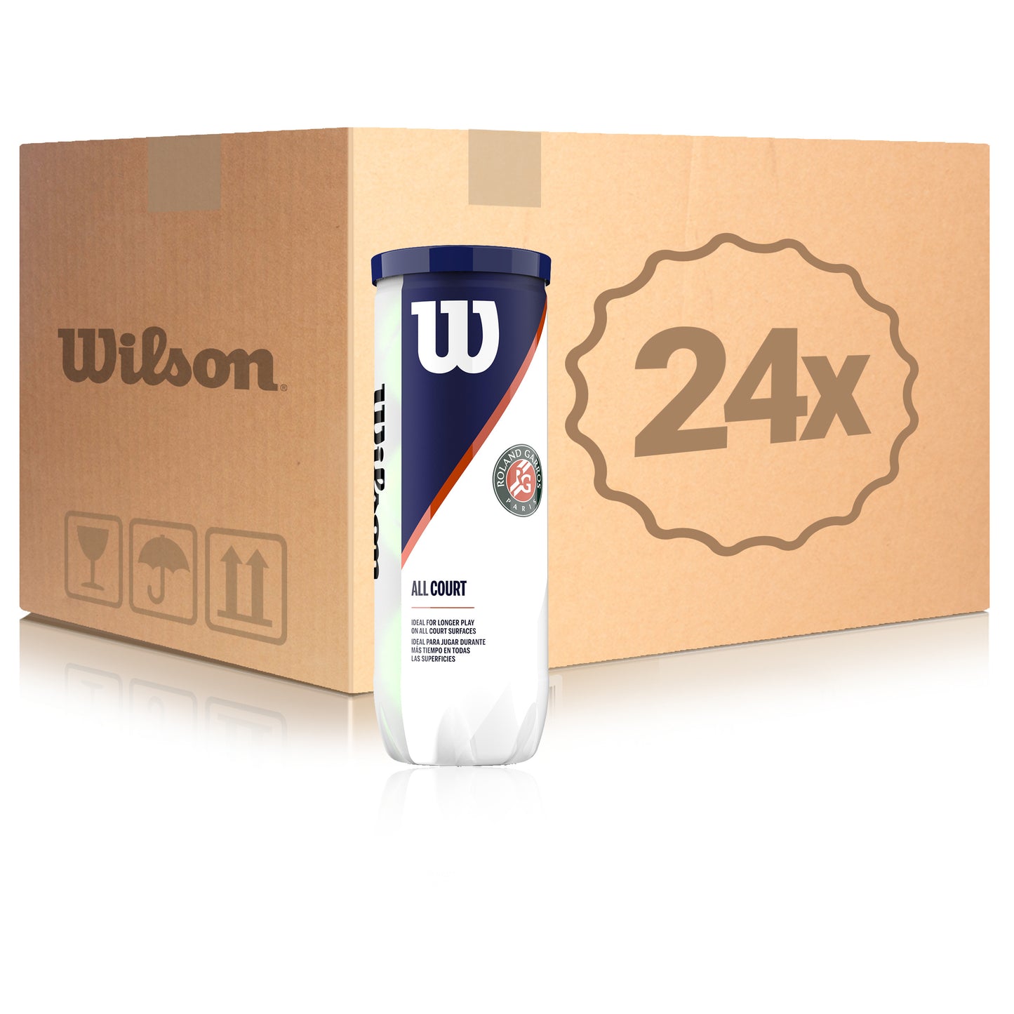 Wilson 24x verpakking  3 stuks Roland Garros All Court 3er In een doos