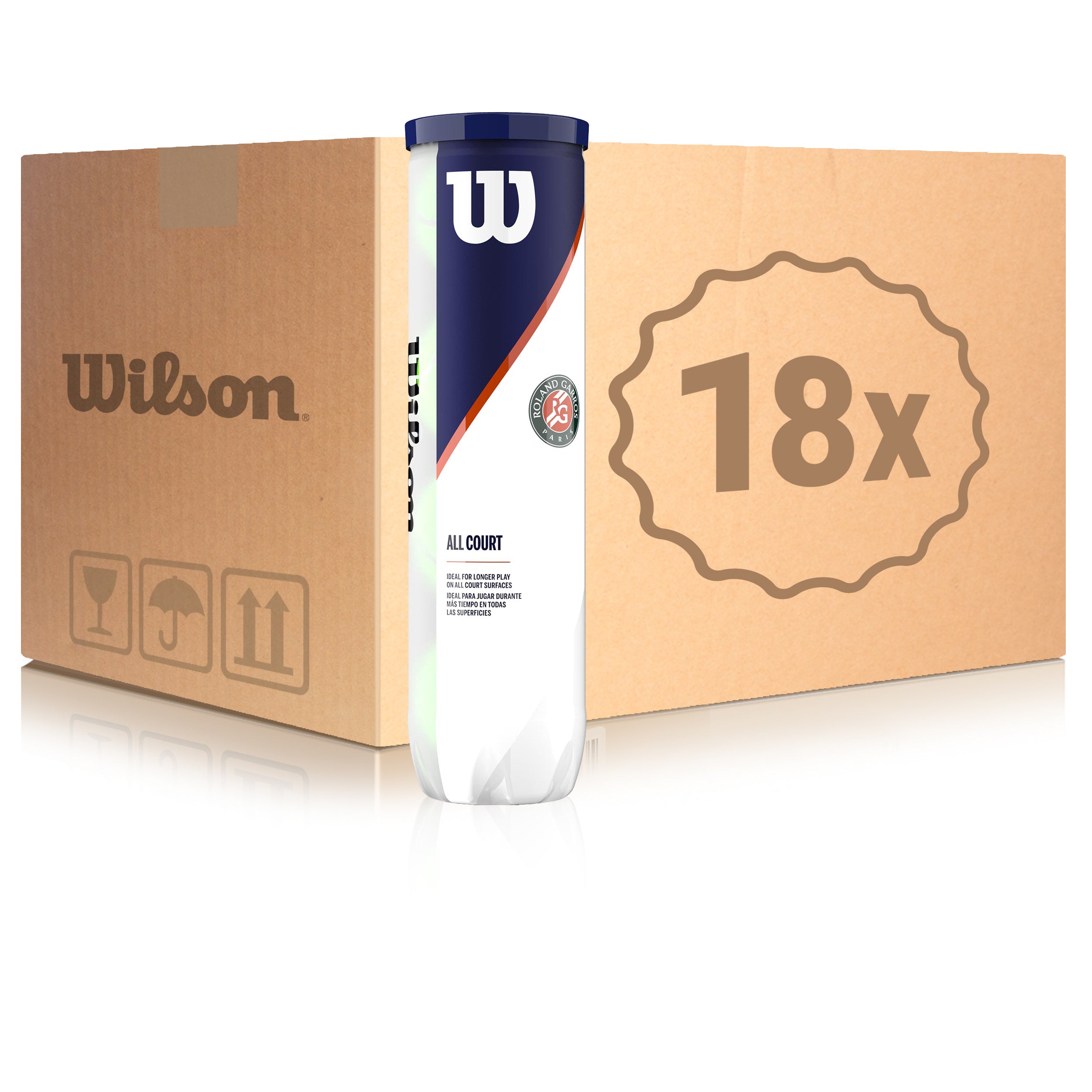 Wilson 18x verpakking 4 stuks Roland Garros All Court In een doos