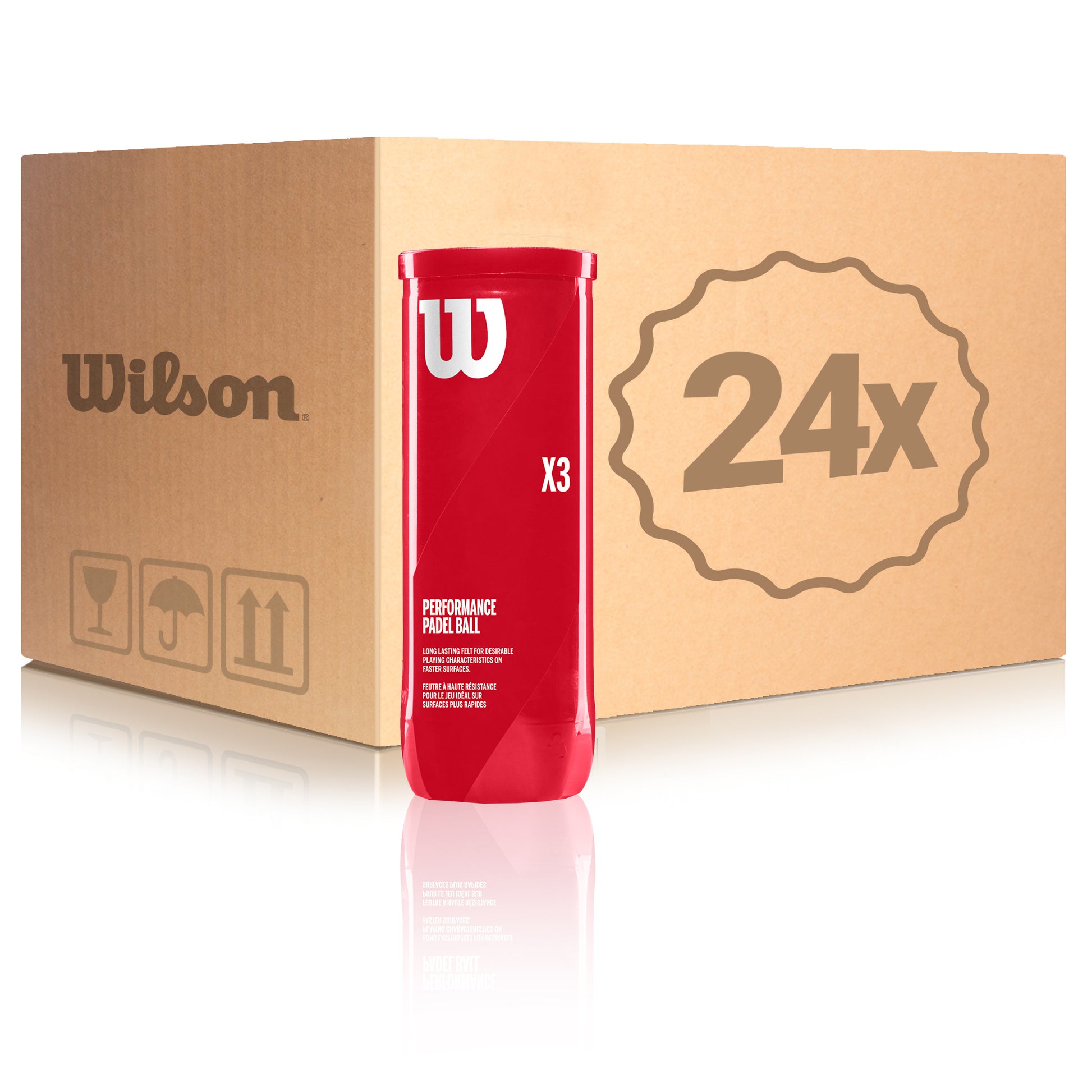 Wilson 24x verpakking  3 stuks Padel X3 Ball In een doos