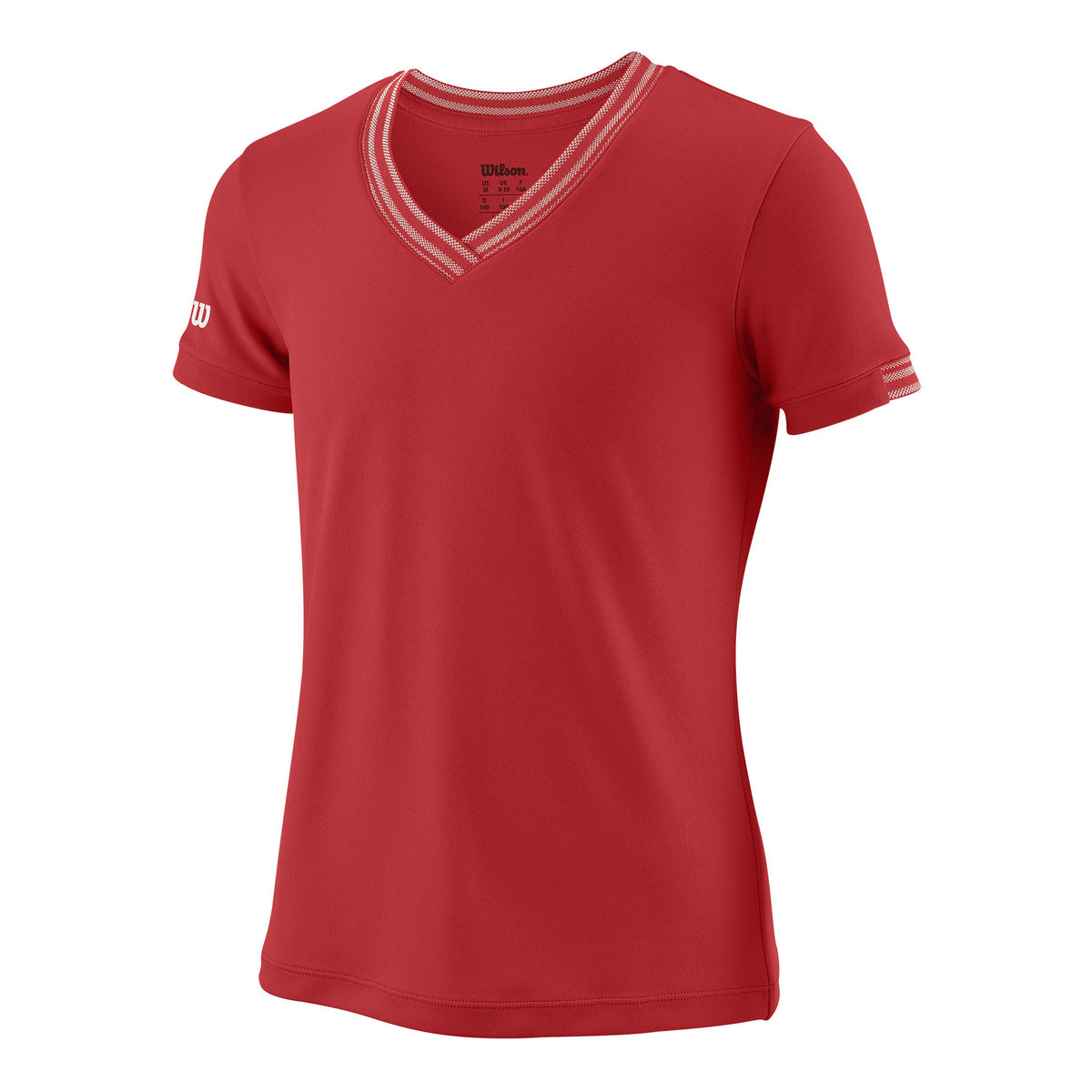 Wilson V-Neck T-shirt Meisjes - rood, wit