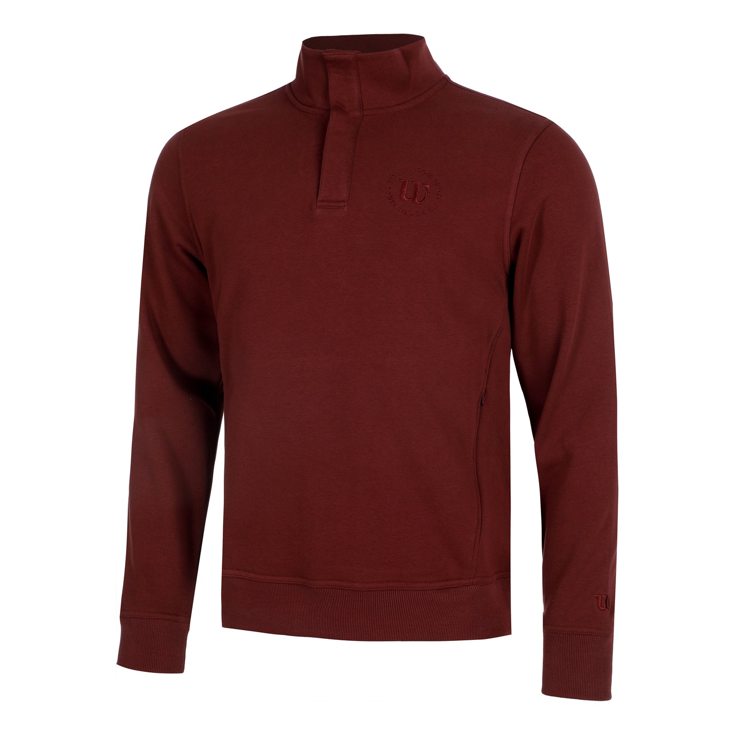 Wilson Tennis Club 1/2 Zip Mock Sweatshirt Heren-berry
