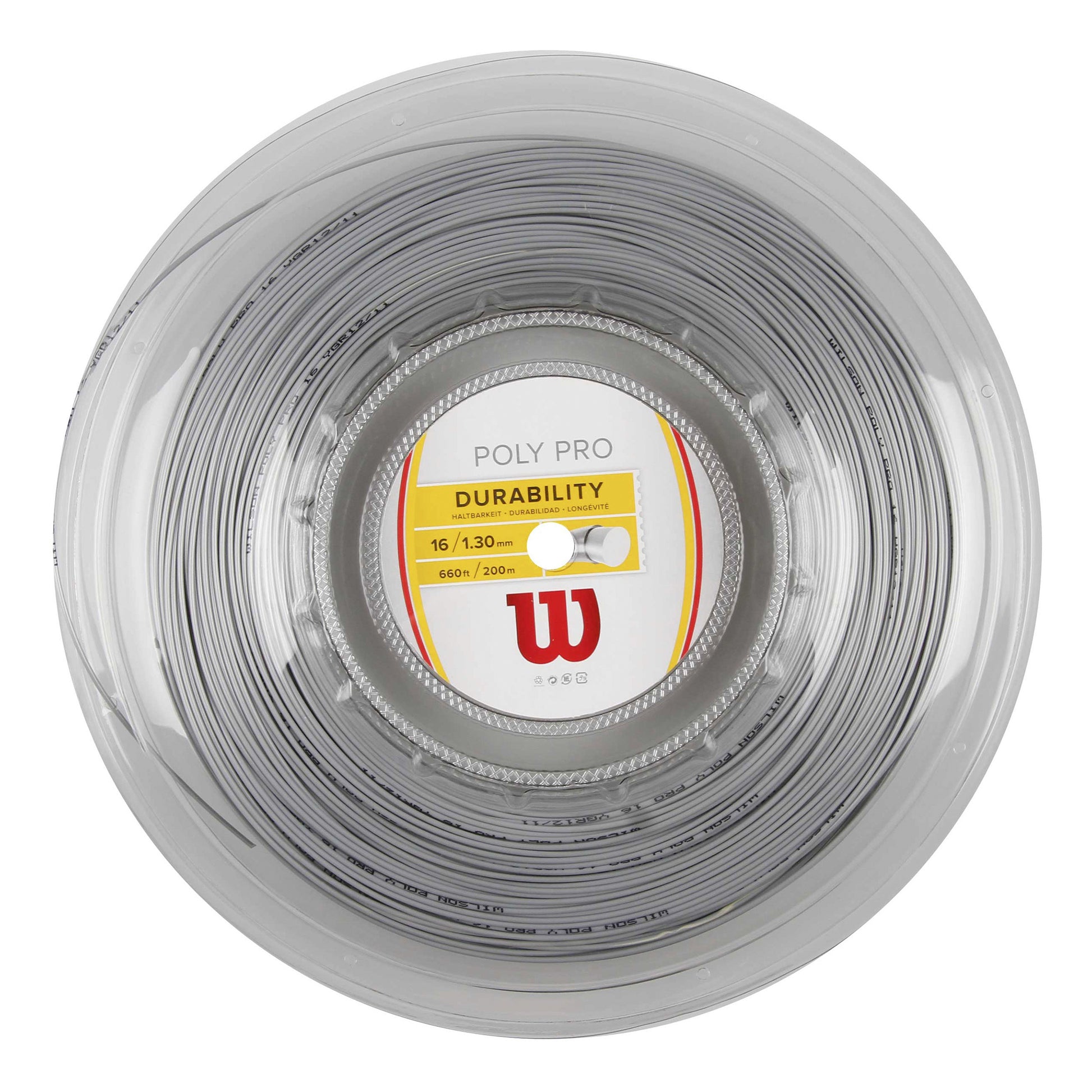 Wilson Poly Pro Rol Snaren 200m-Zilver