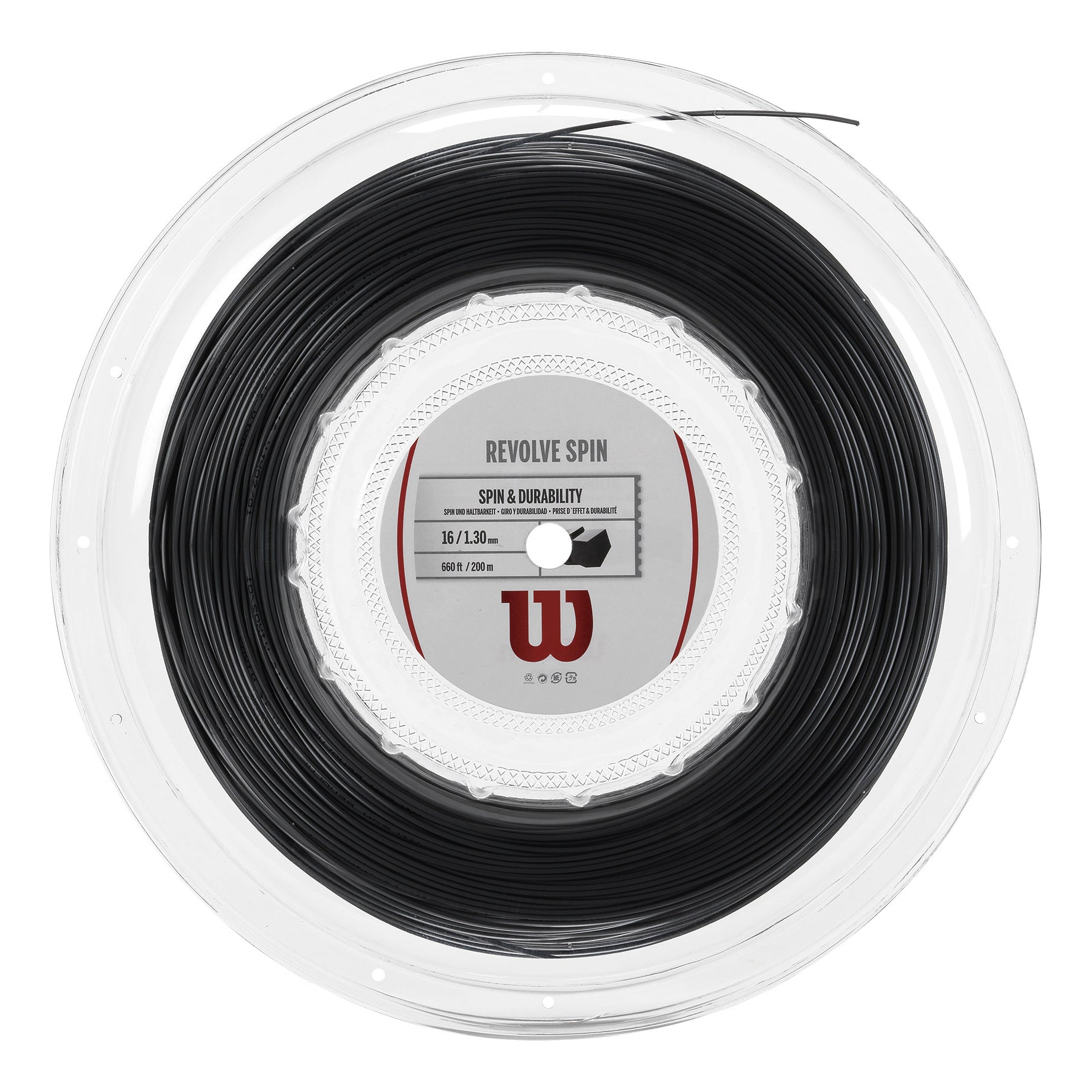 Wilson Revolve Spin Rol Snaren 200m-Zwart