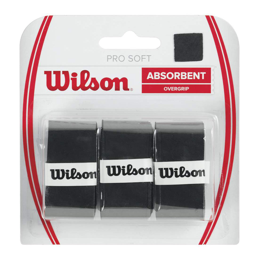 Wilson Soft Overgrip Verpakking 3 Stuks-Zwart