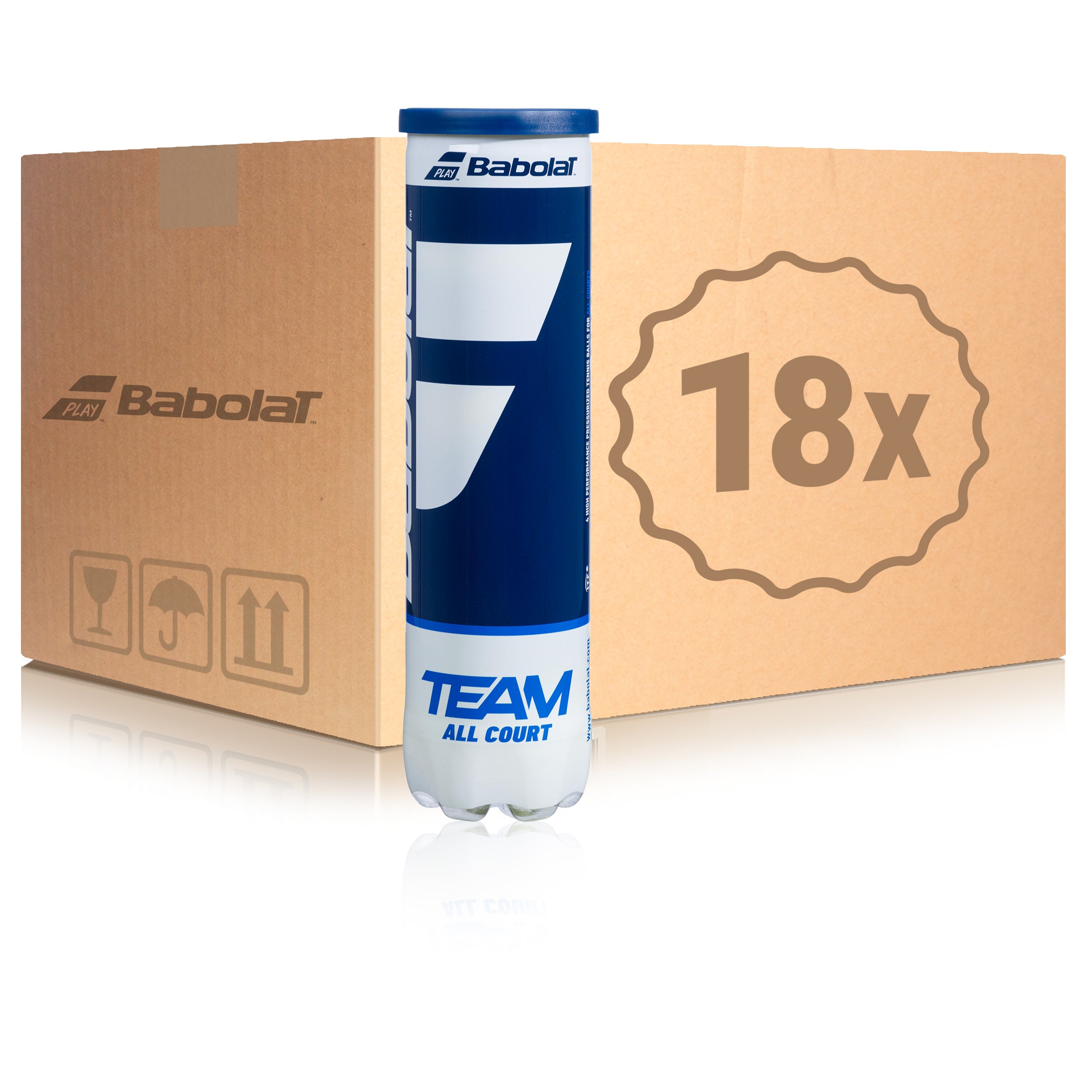Babolat 18x verpakking 4 stuks Team All Court In een doos