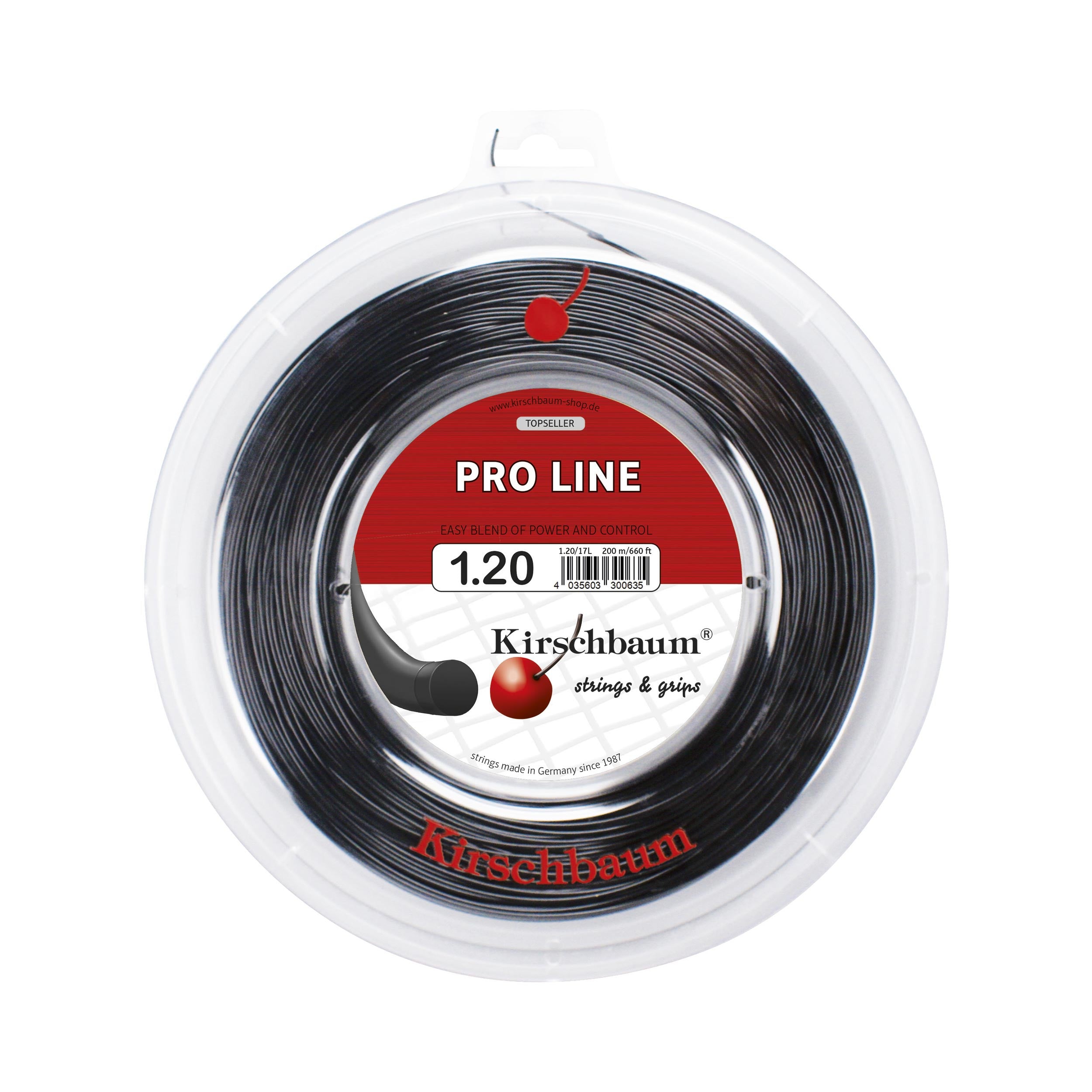 Kirschbaum Pro Line Rol Snaren 200m-Zwart