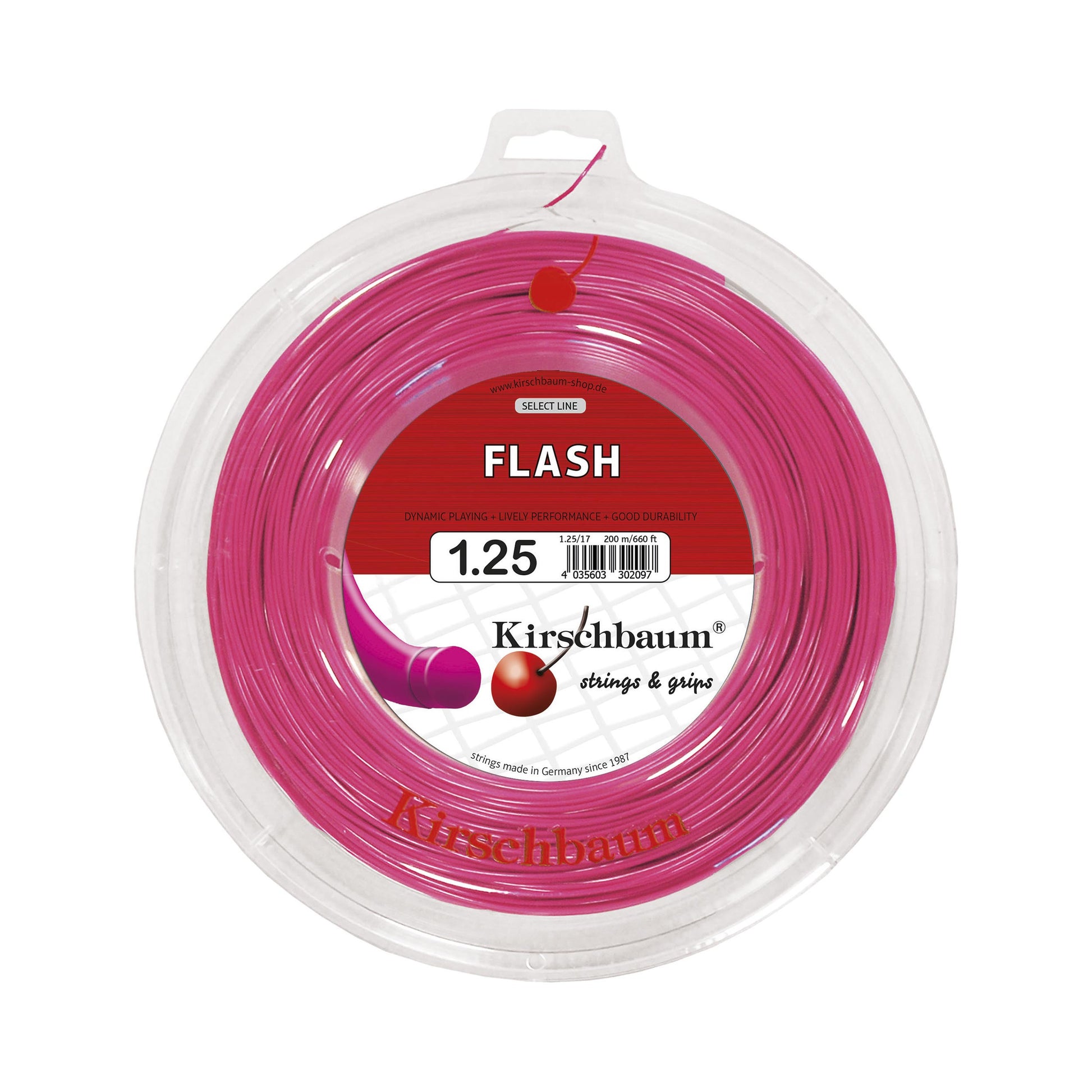 Kirschbaum Flash Rol Snaren 200m-Pink