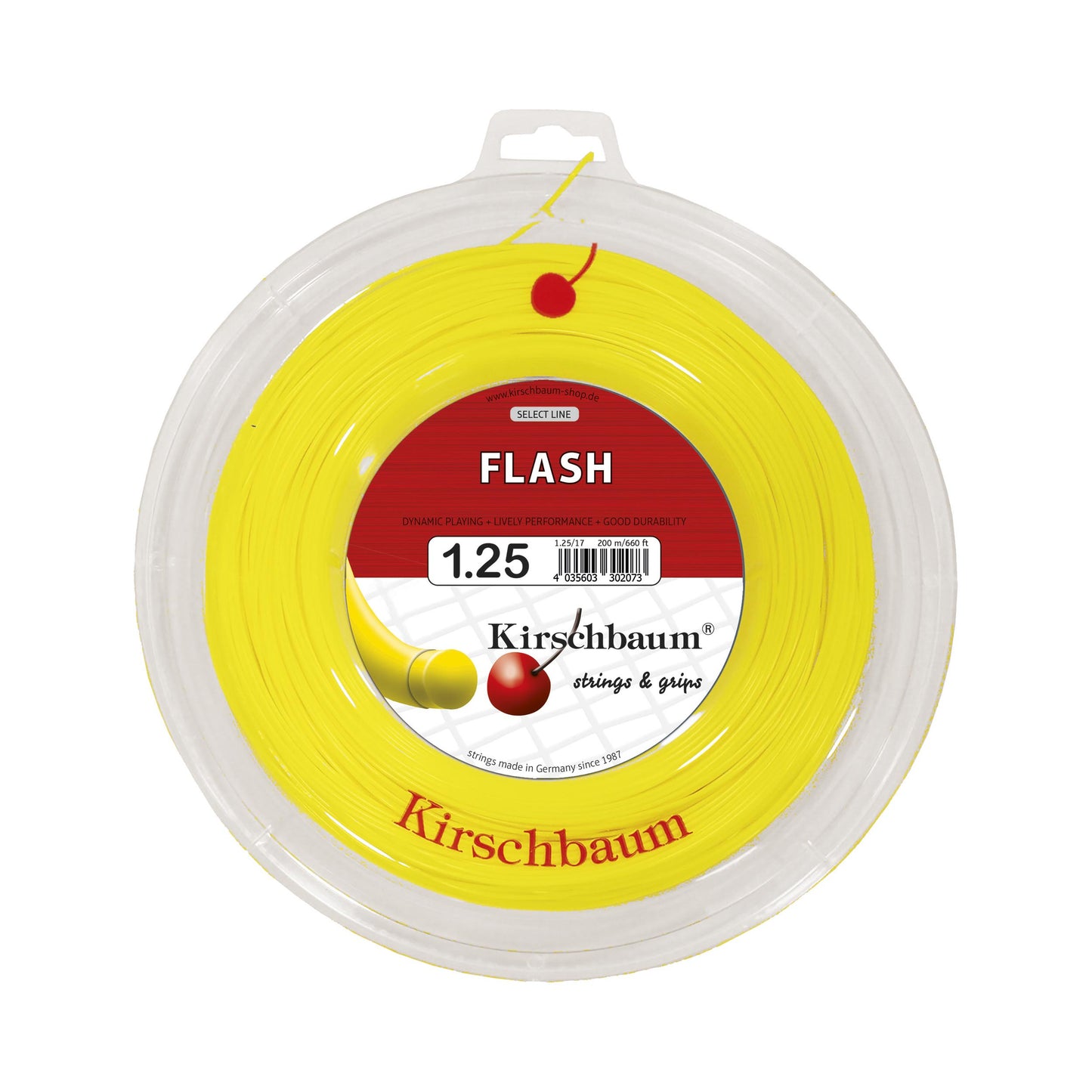 Kirschbaum Flash Rol Snaren 200m-Geel