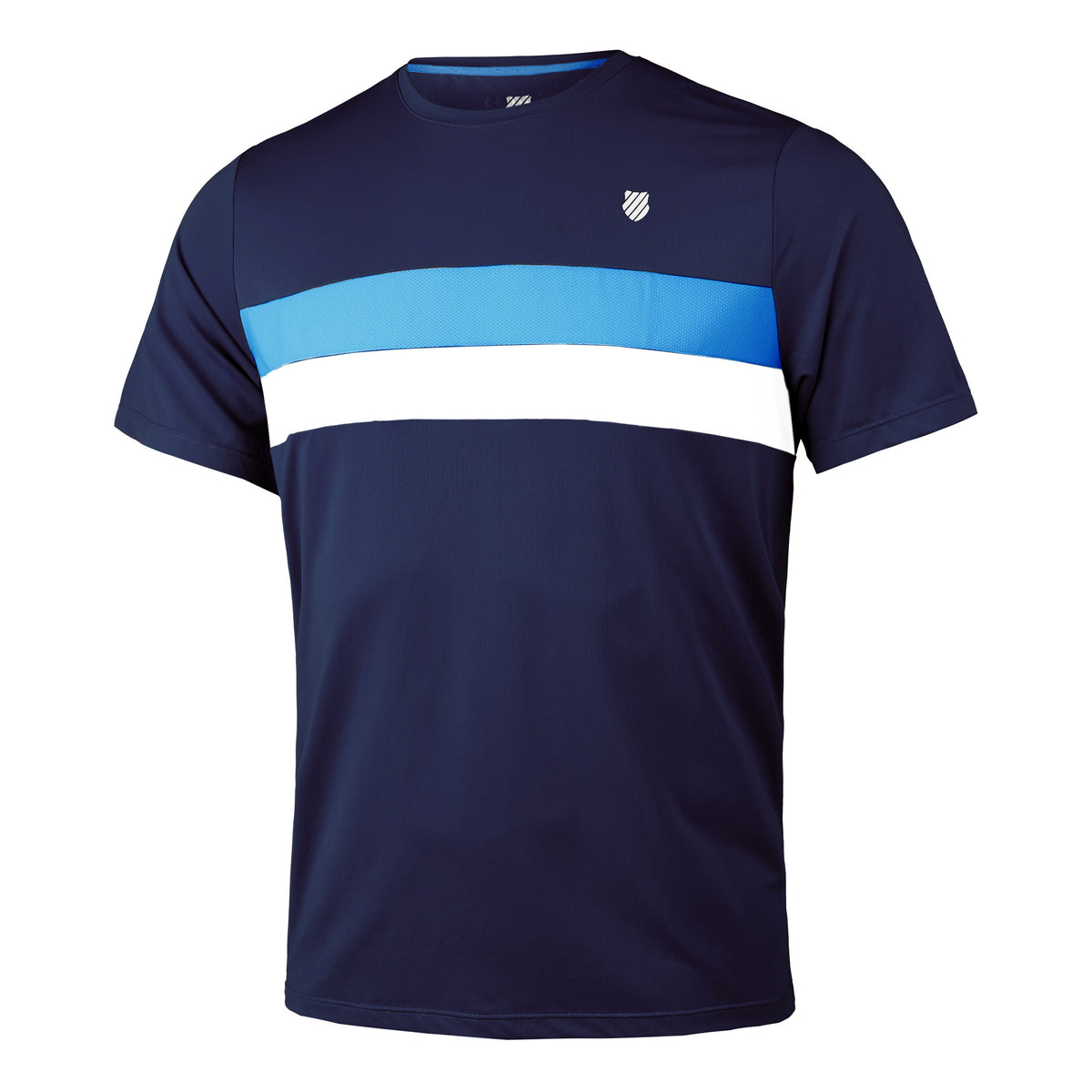 K-Swiss Core Team Stripe Crew T-shirt Heren - donkerblauw, veelkleurig