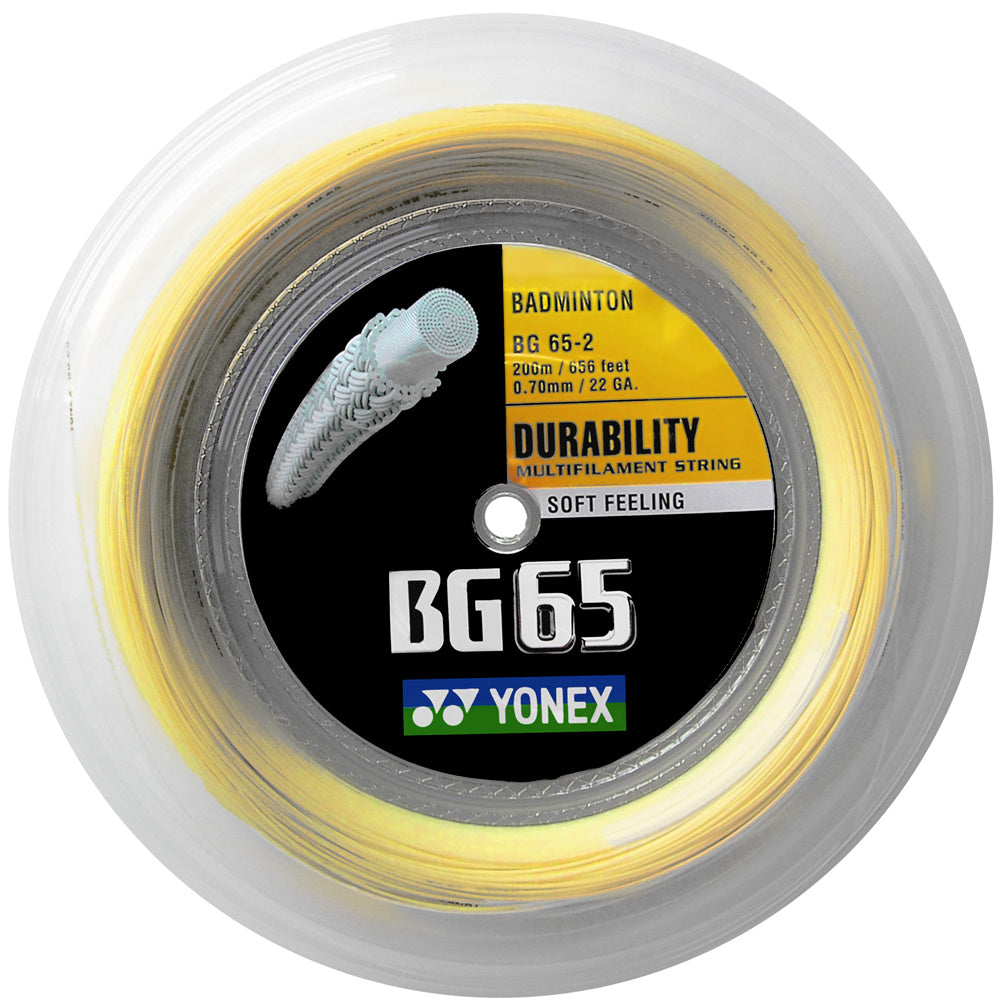 Yonex BG65 Rol badmintonsnaren 200m -geel