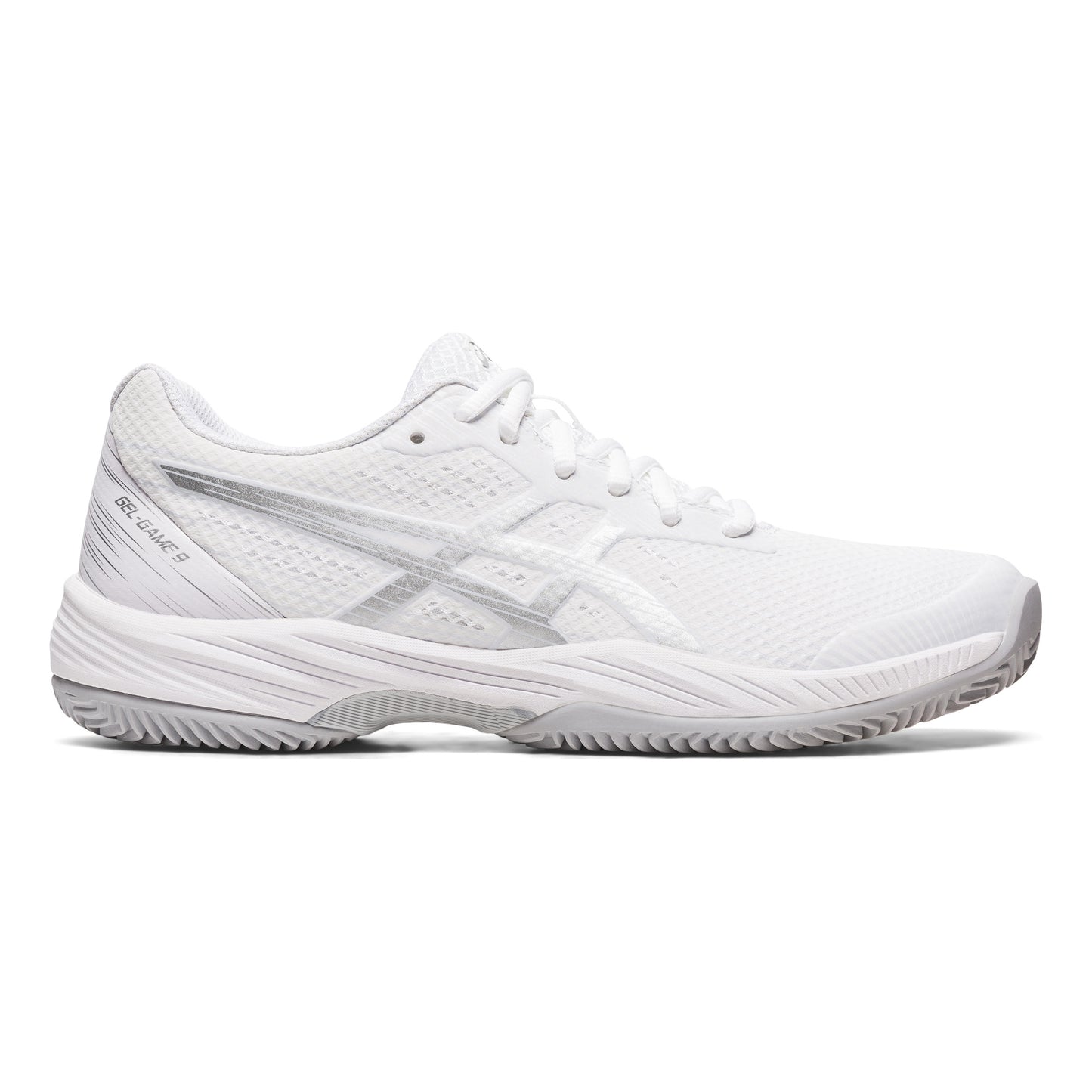ASICS Gel-Game 9 Gravelschoen Dames - wit, zilver
