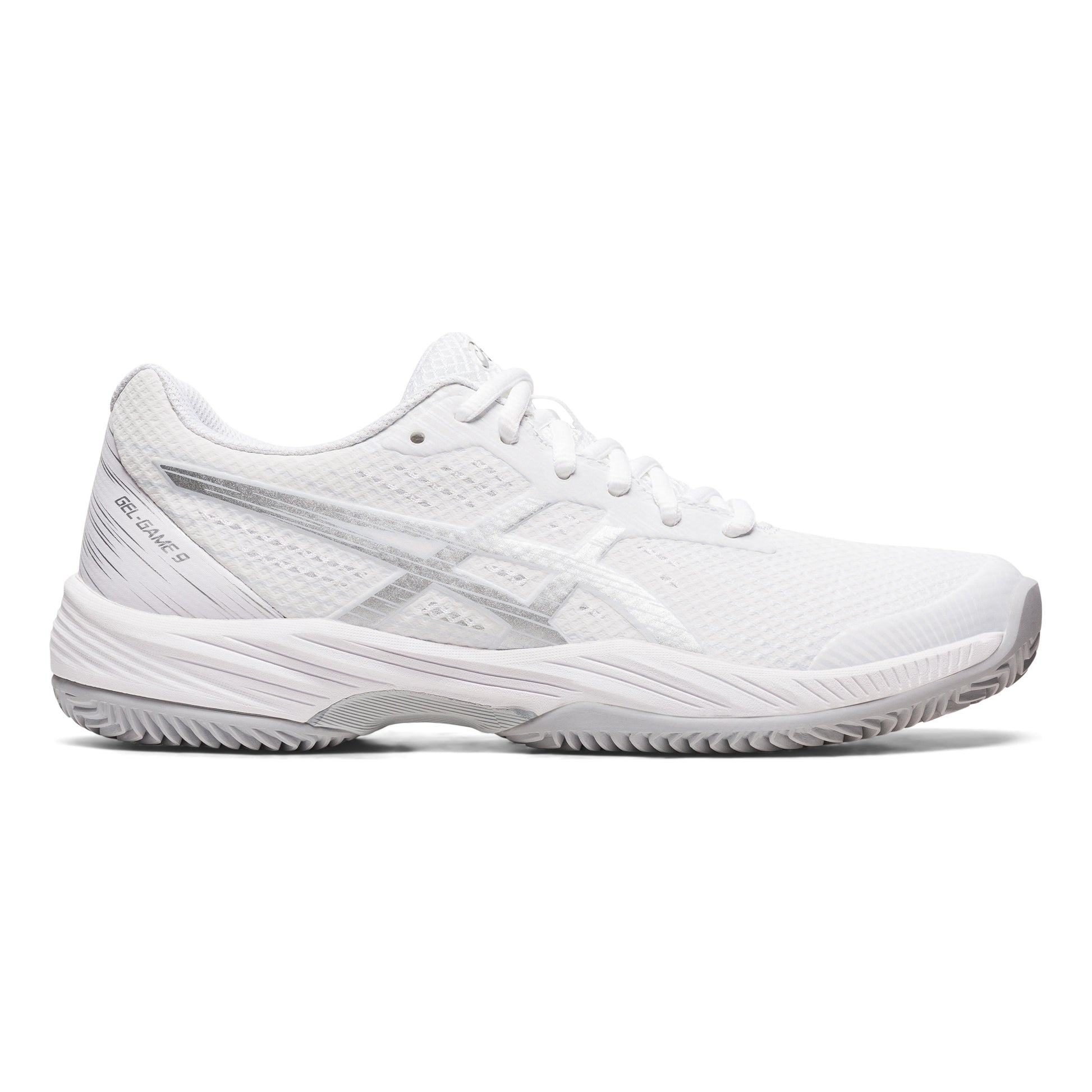 ASICS Gel-Game 9 Gravelschoen Dames - wit, zilver