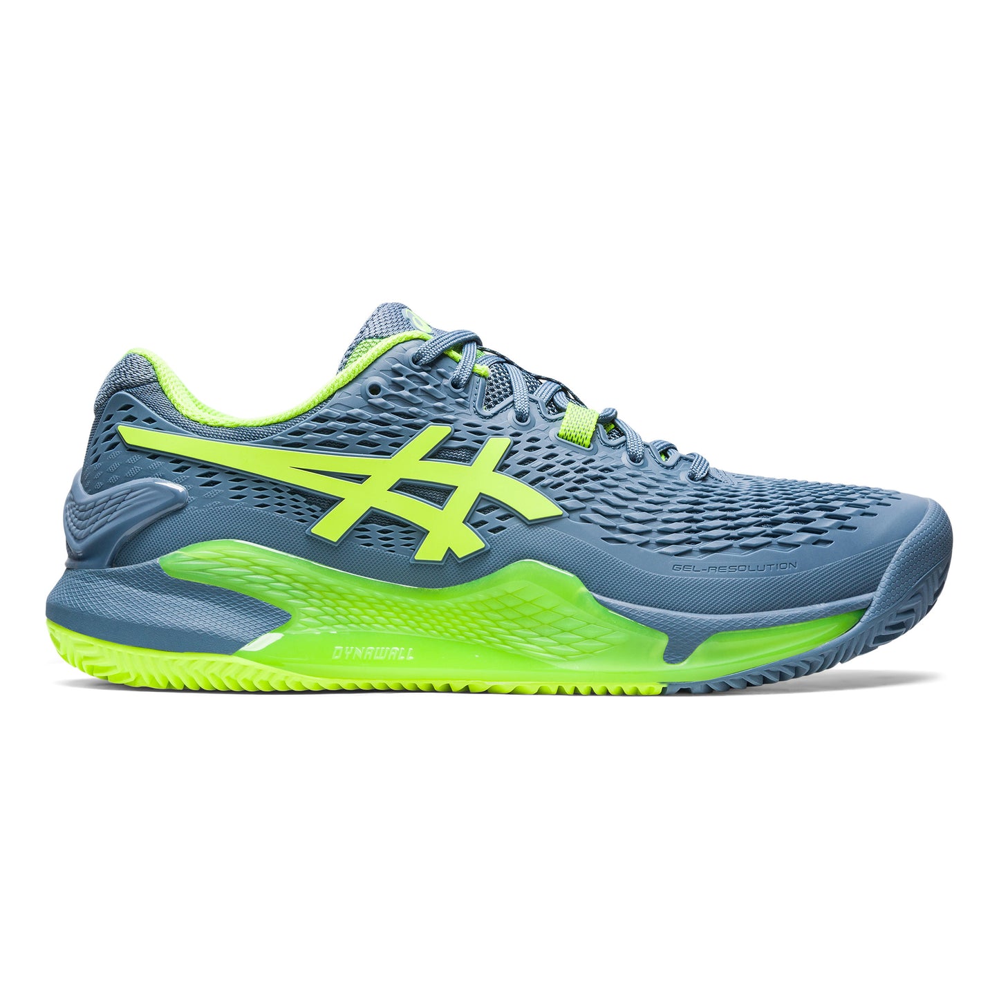 ASICS Gel-Resolution 9 Gravelschoen Heren - blauw, neongroen